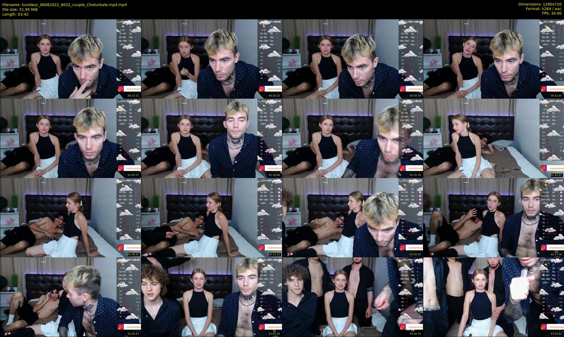kuroteur — 4 minute Chaturbate couple cam show recording, 720p, Aug 6, 2022