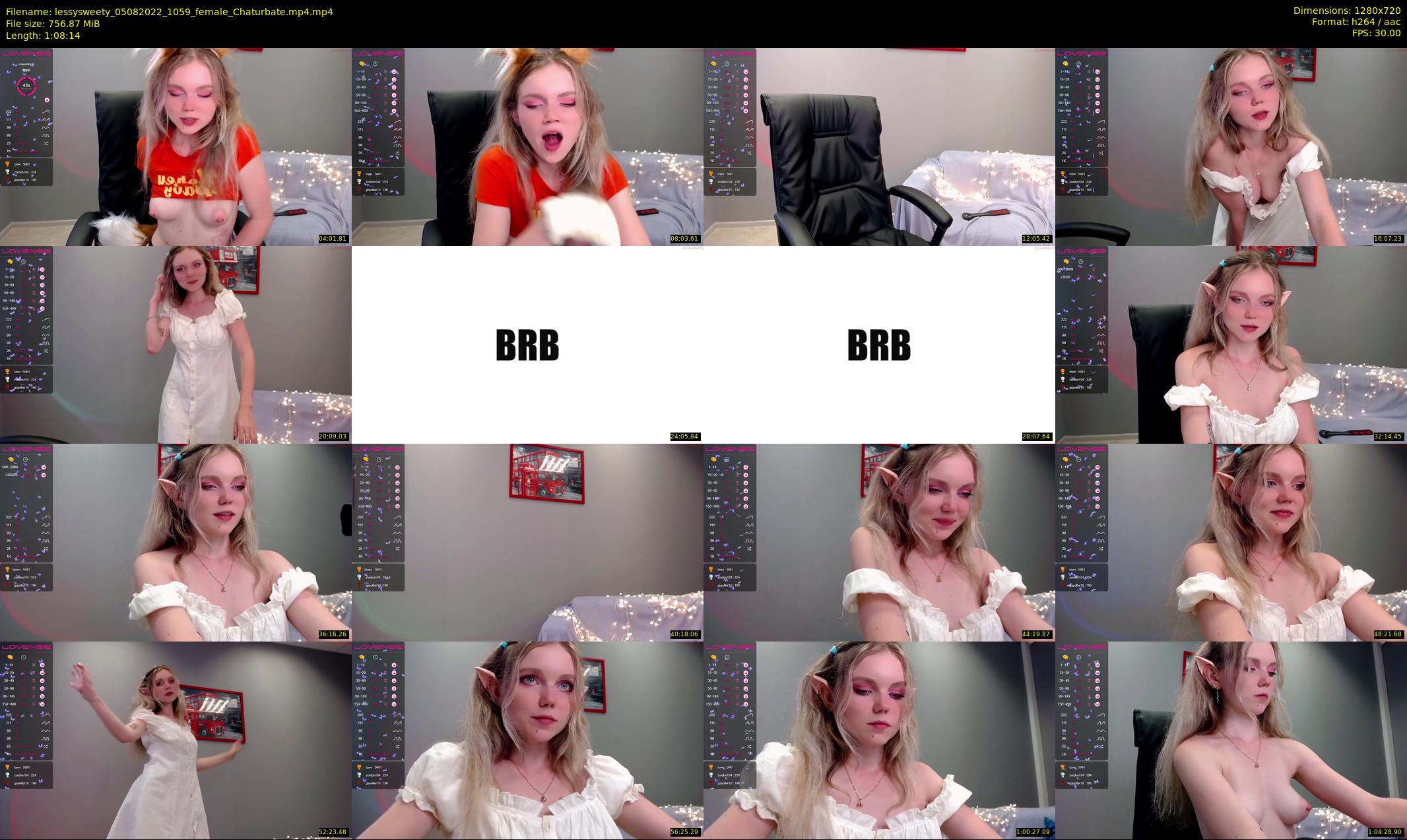 lessysweety — 69 minute Chaturbate female cam show recording, 720p, Aug 5, 2022