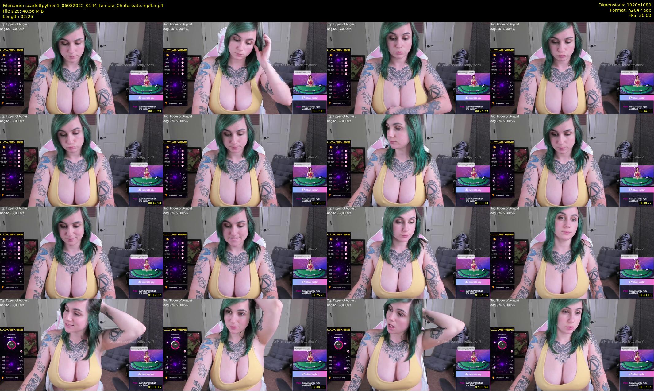 scarlettpython1 — 3 minute Chaturbate female cam show recording, 1080p, Aug 6, 2022
