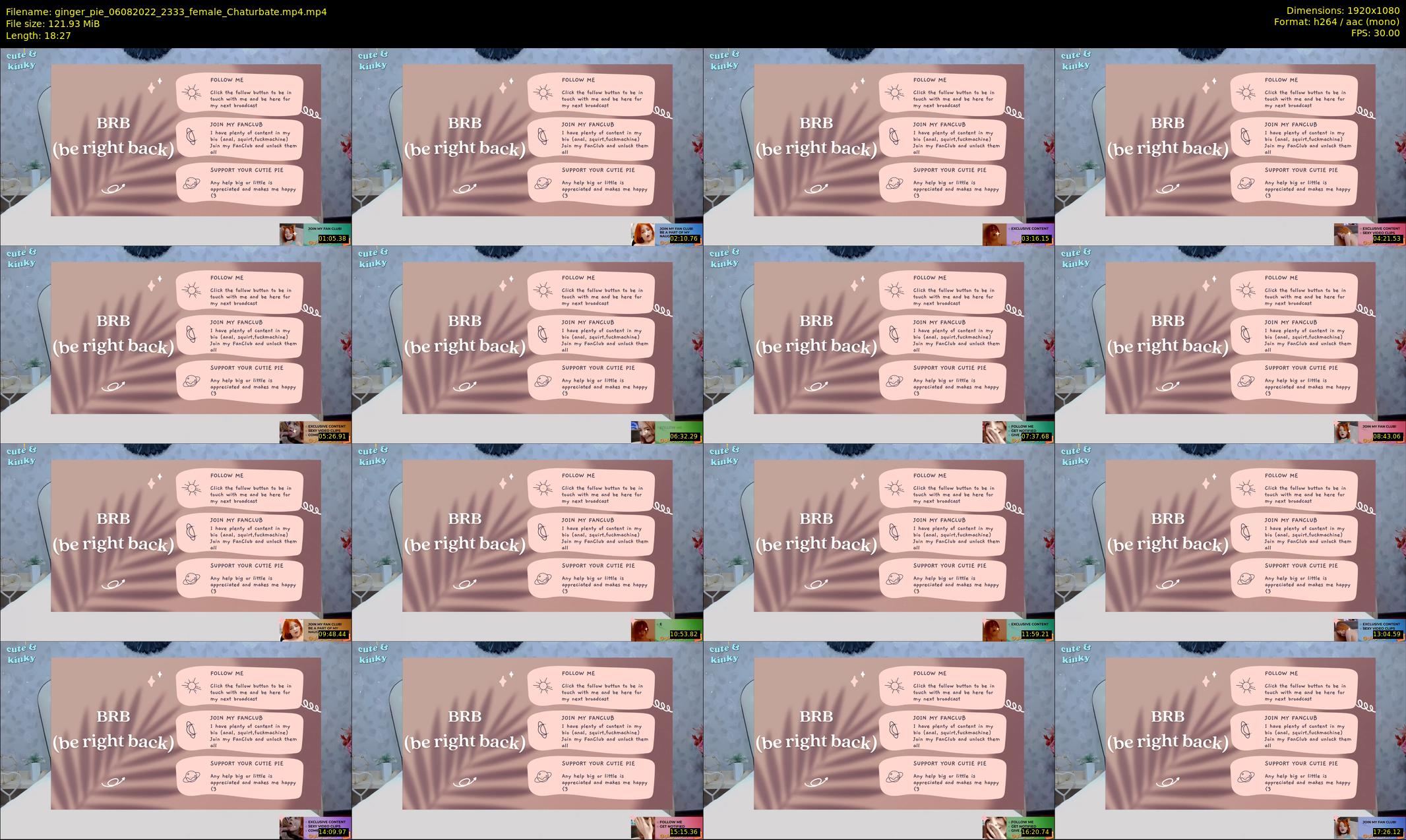 ginger_pie — 19 minute Chaturbate female cam show recording, 1080p, Aug 6, 2022