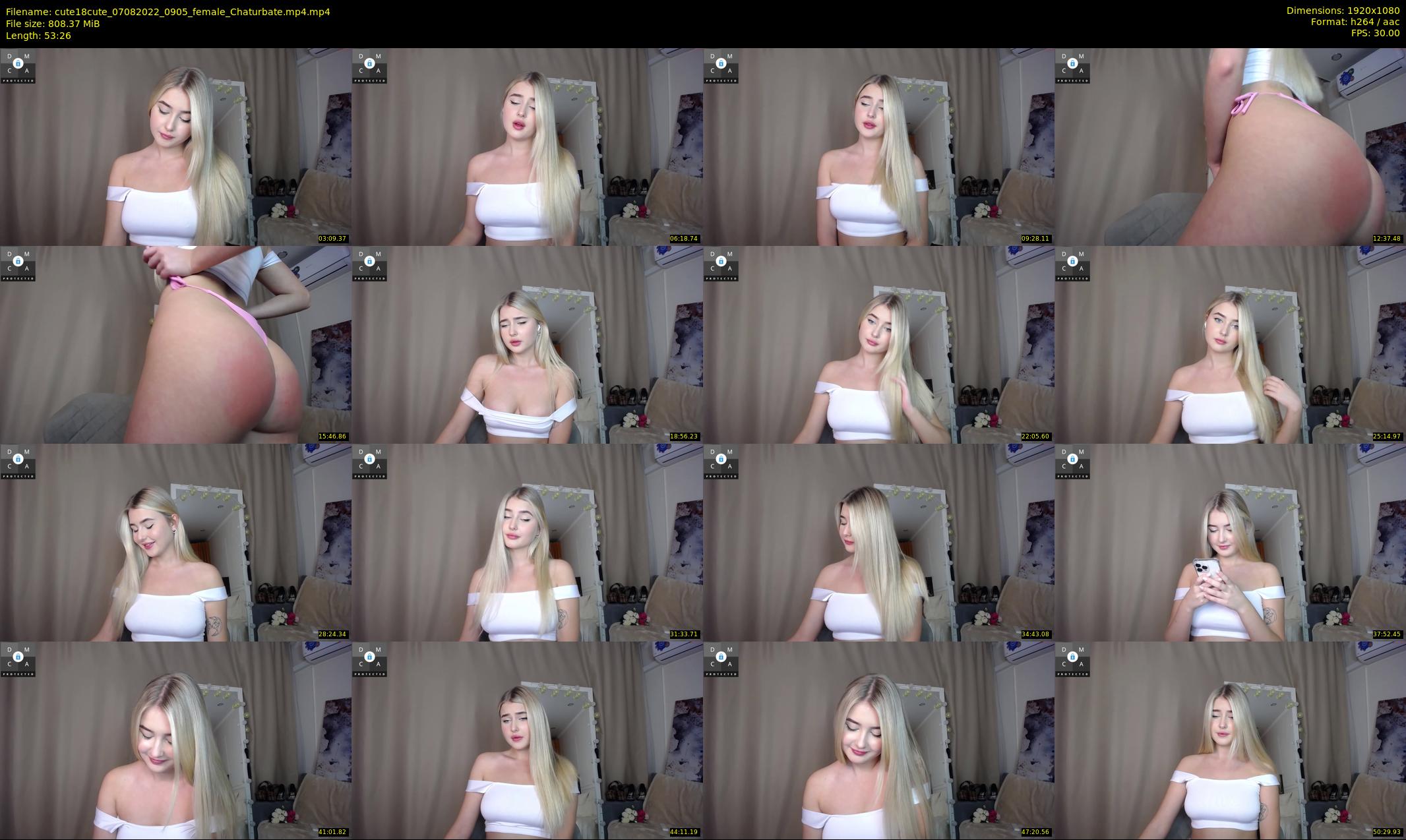 cute18cute — 54 minute Chaturbate female cam show recording, 1080p, Aug 7, 2022