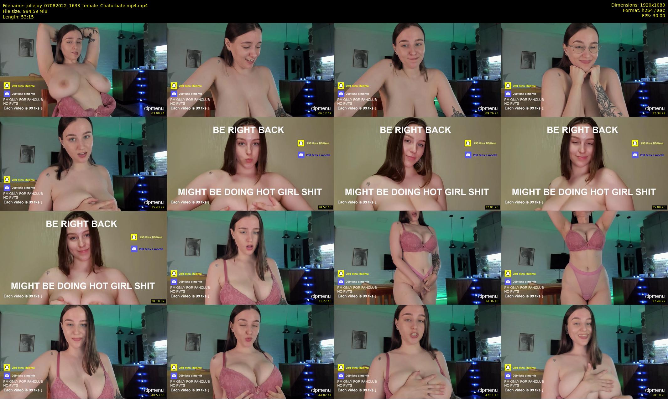 joliejoy — 54 minute Chaturbate female cam show recording, 1080p, Aug 7, 2022