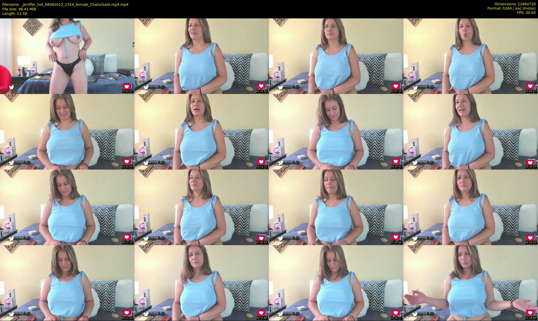 _jeniffer_hot — 12 minute Chaturbate female cam show recording, 720p, Aug 8, 2022