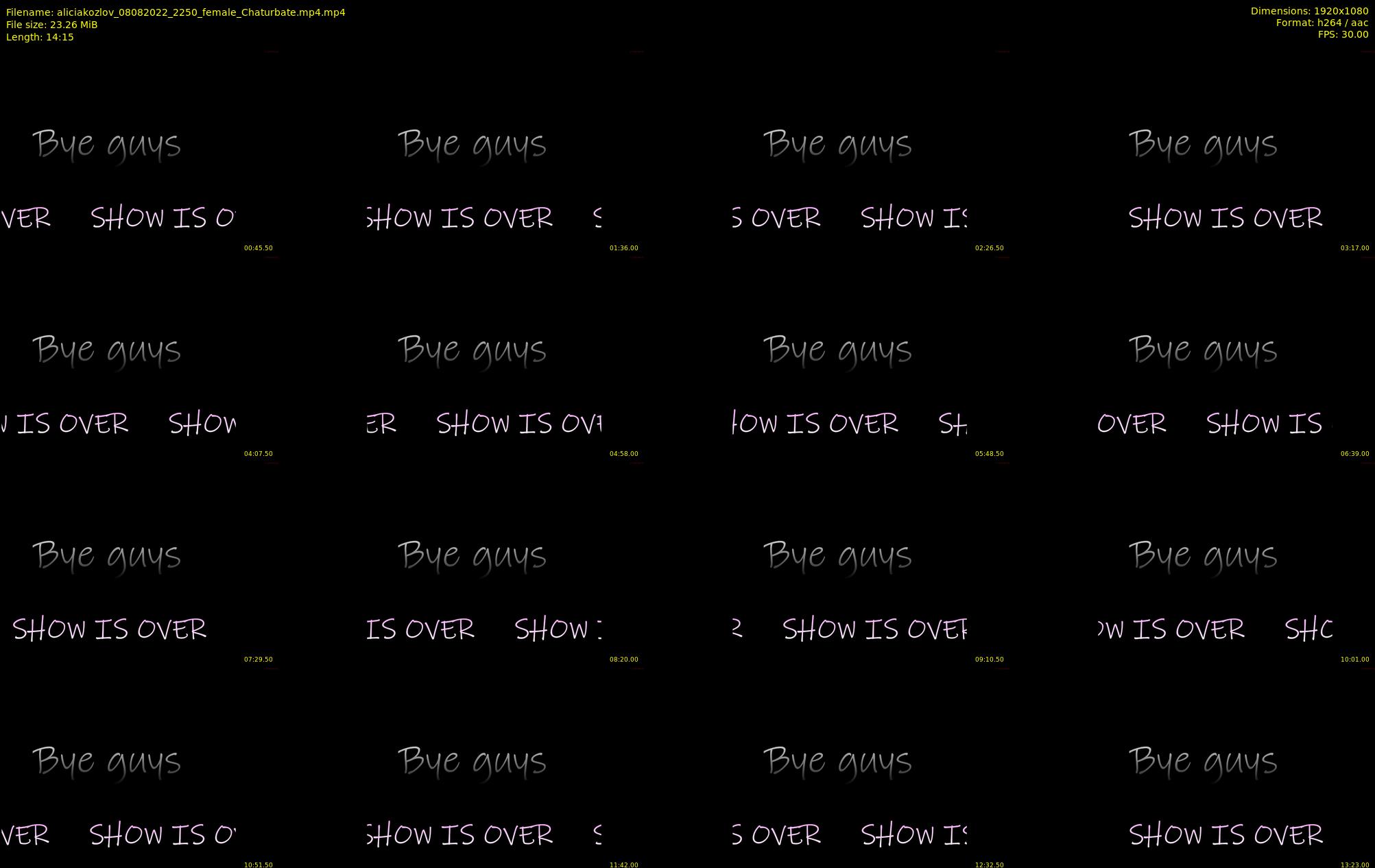 aliciakozlov — 15 minute Chaturbate female cam show recording, 1080p, Aug 8, 2022