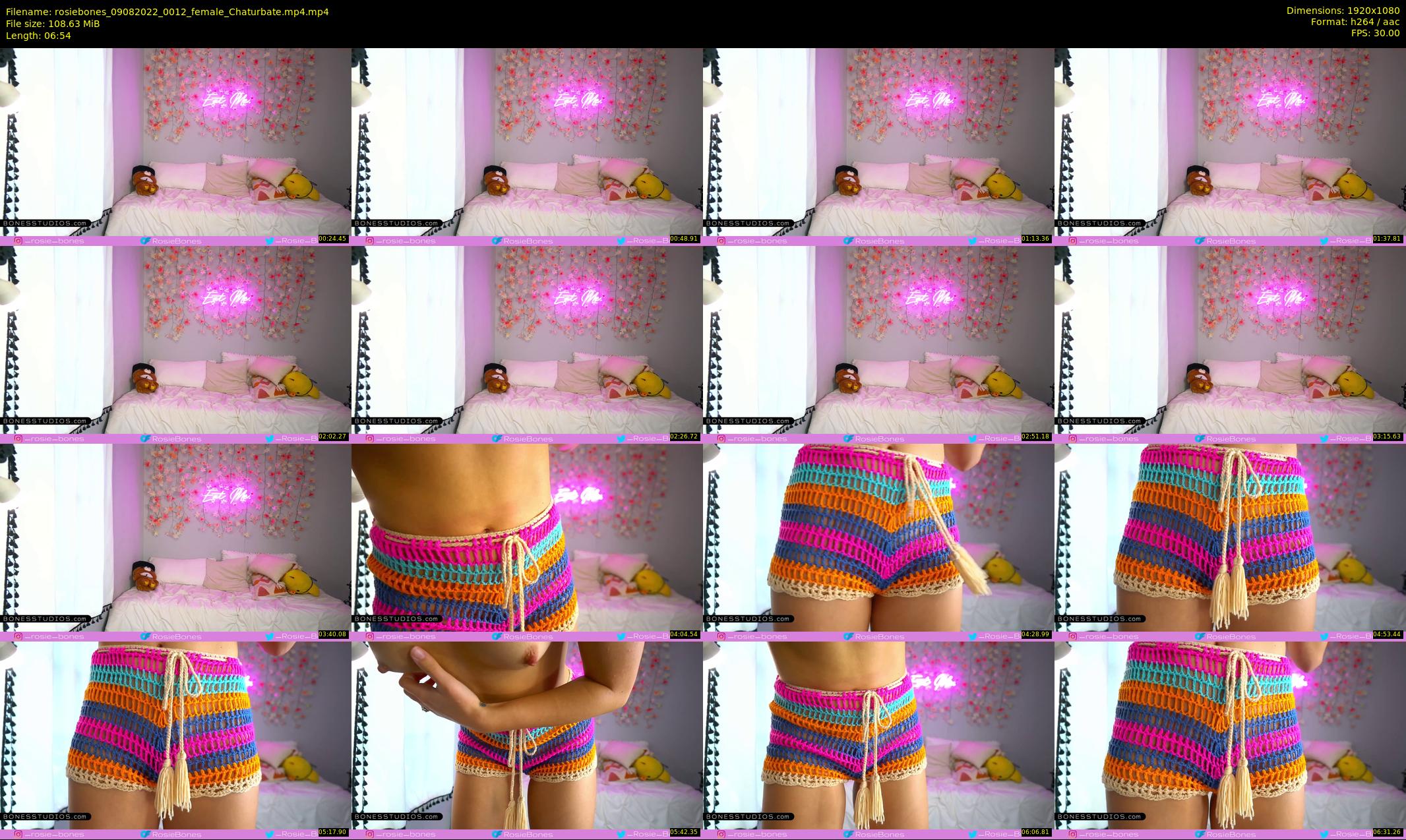 rosiebones — 7 minute Chaturbate female cam show recording, 1080p, Aug 9, 2022