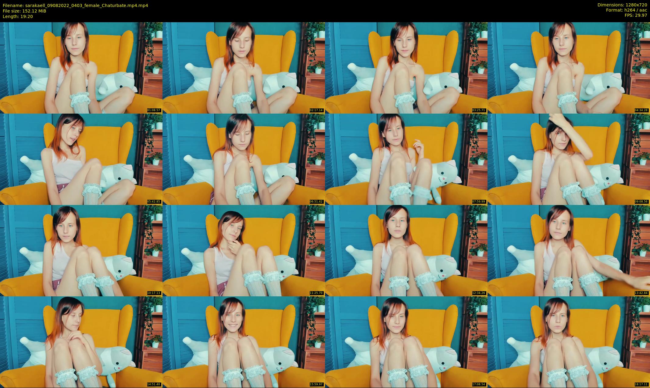 sarakaell — 20 minute Chaturbate female cam show recording, 720p, Aug 9, 2022