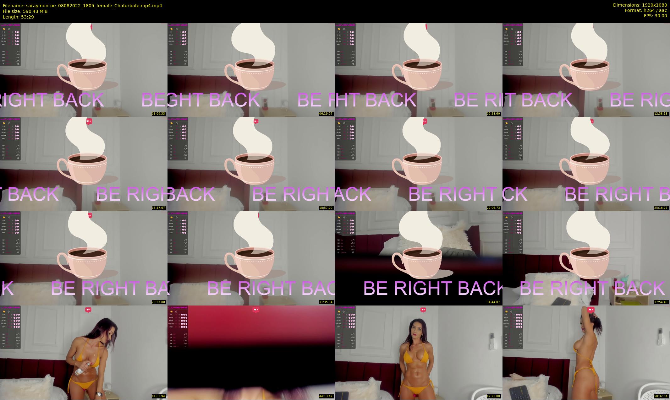 saraymonroe — 54 minute Chaturbate female cam show recording, 1080p, Aug 8, 2022