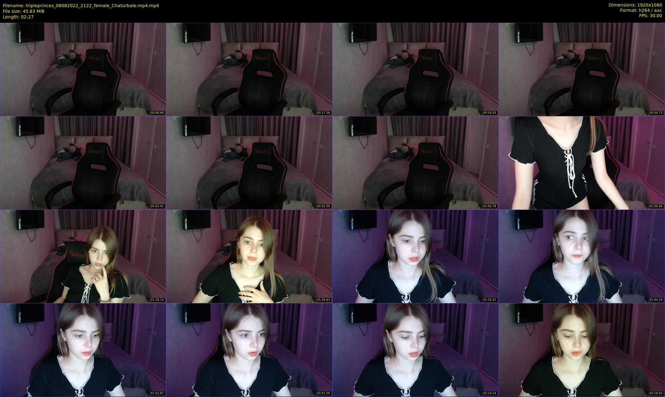 tripleprinces — 3 minute Chaturbate female cam show recording, 1080p, Aug 8, 2022