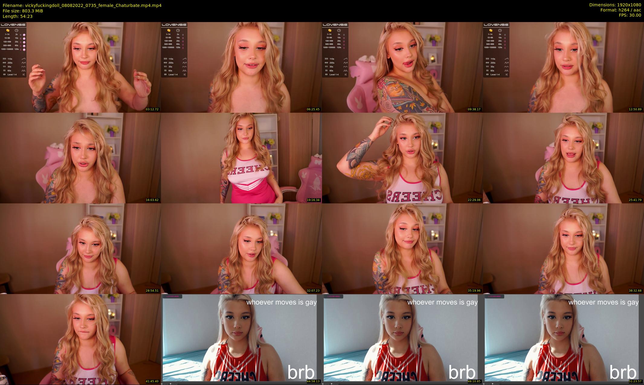 vickyfuckingdoll — 55 minute Chaturbate female cam show recording, 1080p, Aug 8, 2022