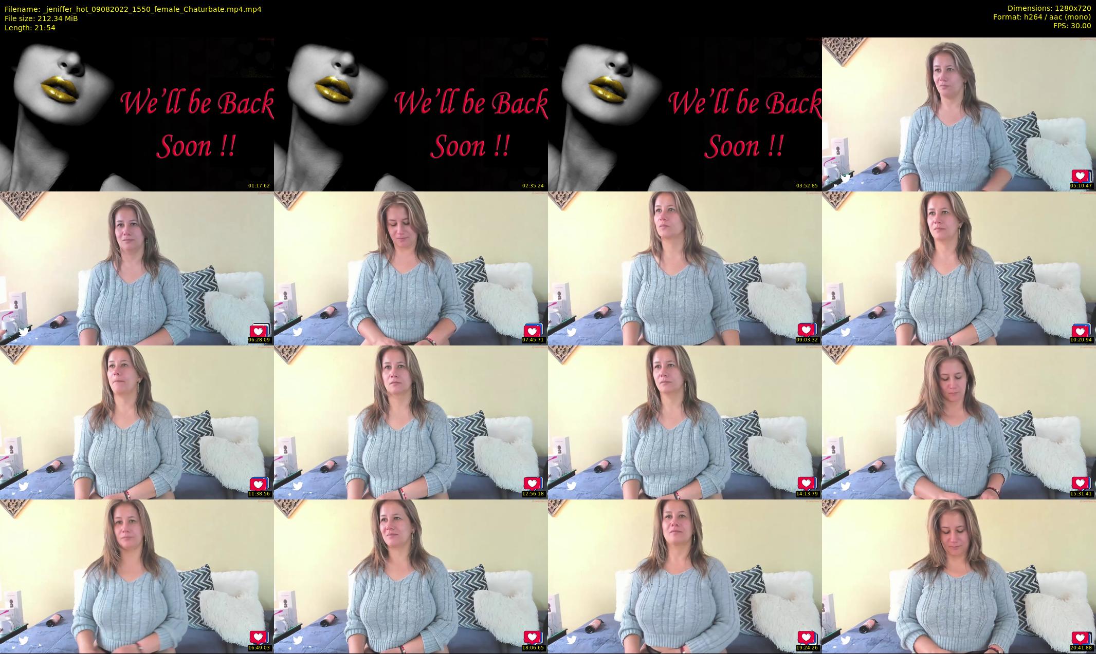 _jeniffer_hot — 22 minute Chaturbate female cam show recording, 720p, Aug 9, 2022