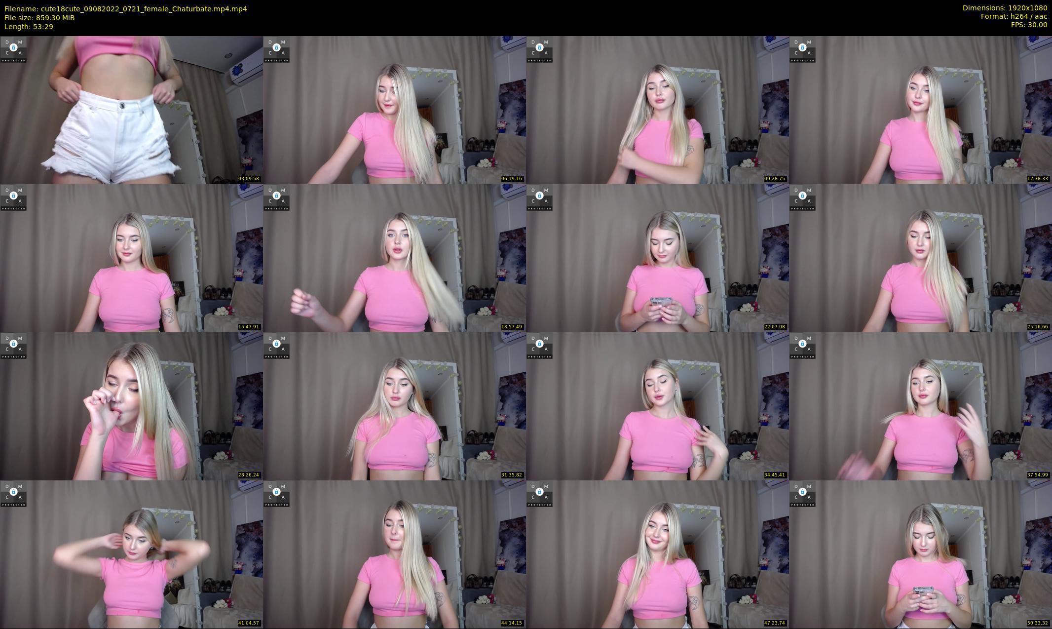 cute18cute — 54 minute Chaturbate female cam show recording, 1080p, Aug 9, 2022
