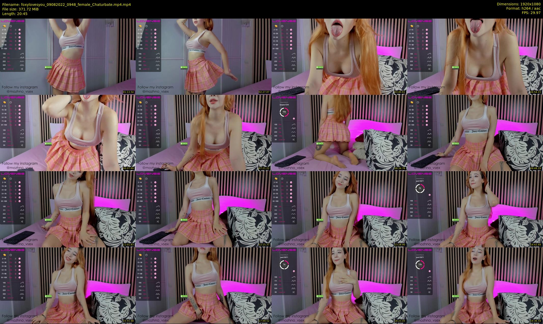foxylovesyou — 21 minute Chaturbate female cam show recording, 1080p, Aug 9, 2022