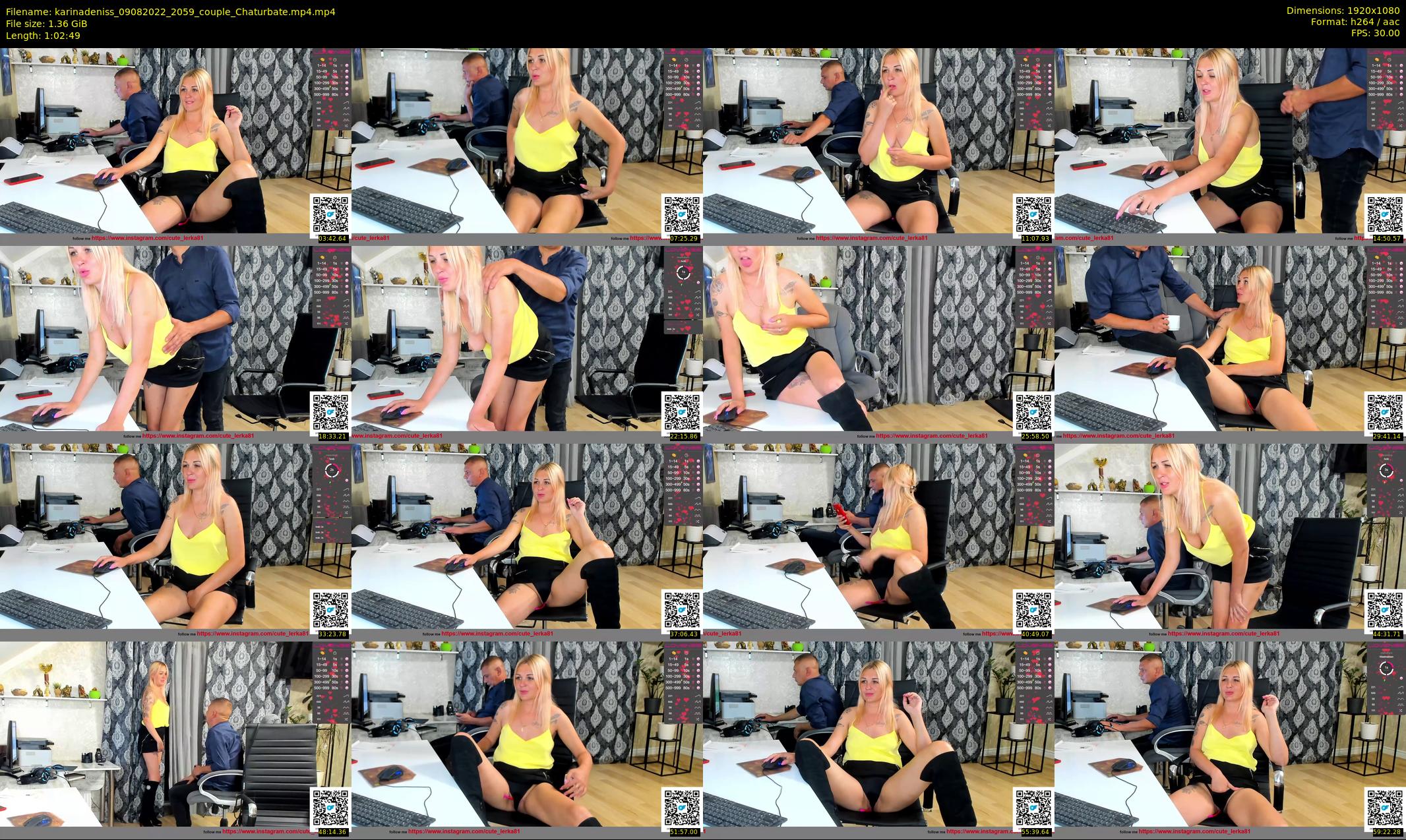 karinadeniss — 63 minute Chaturbate couple cam show recording, 1080p, Aug 9, 2022