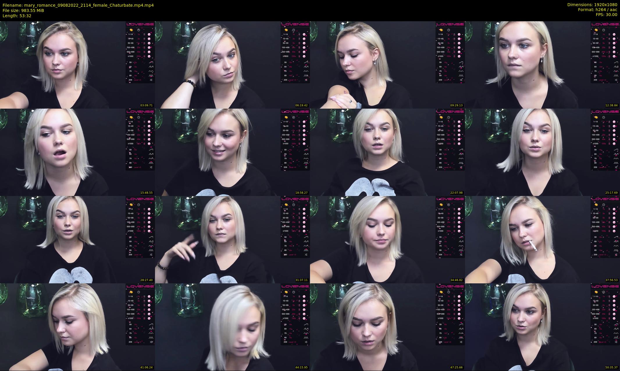 mary_romance — 54 minute Chaturbate female cam show recording, 1080p, Aug 9, 2022
