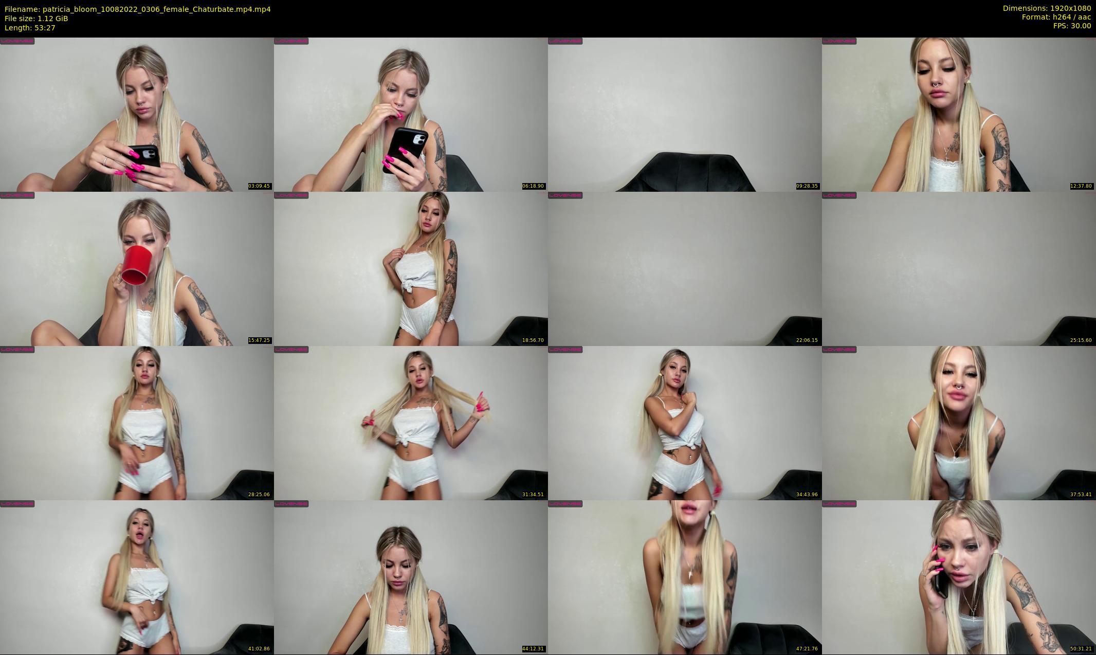 patricia_bloom — 54 minute Chaturbate female cam show recording, 1080p, Aug 10, 2022
