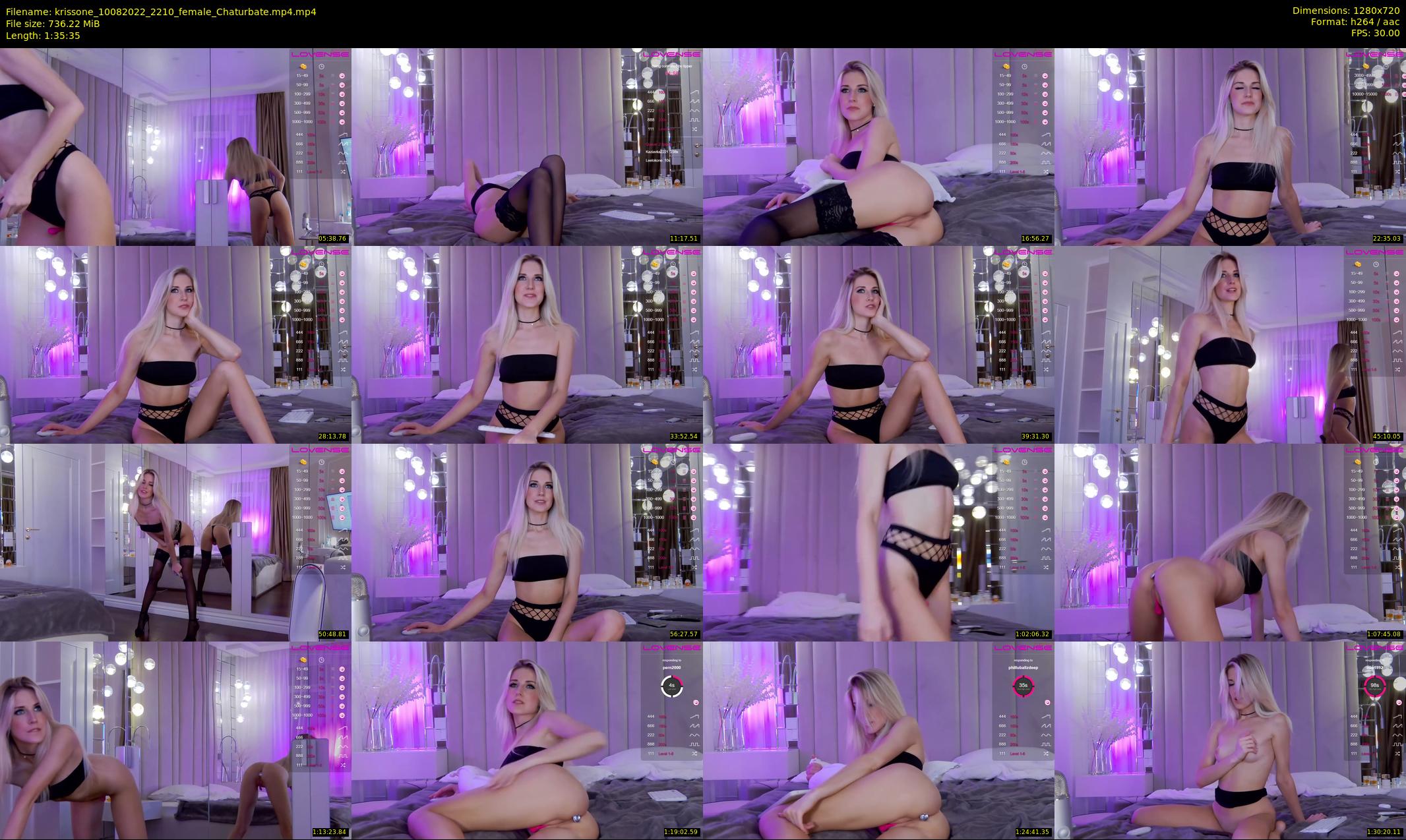 krissone — 96 minute Chaturbate female cam show recording, 720p, Aug 10, 2022
