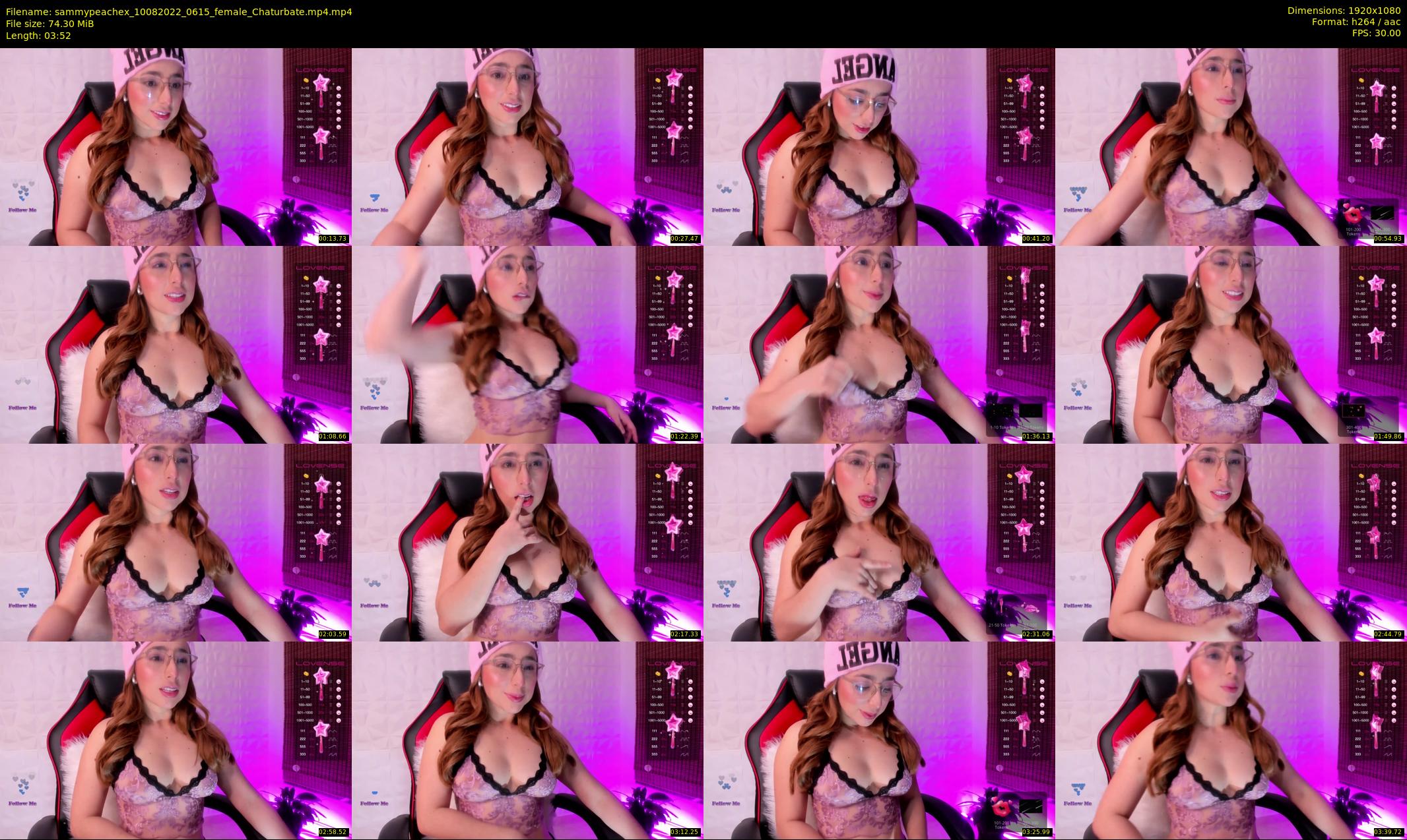 sammypeachex — 4 minute Chaturbate female cam show recording, 1080p, Aug 10, 2022