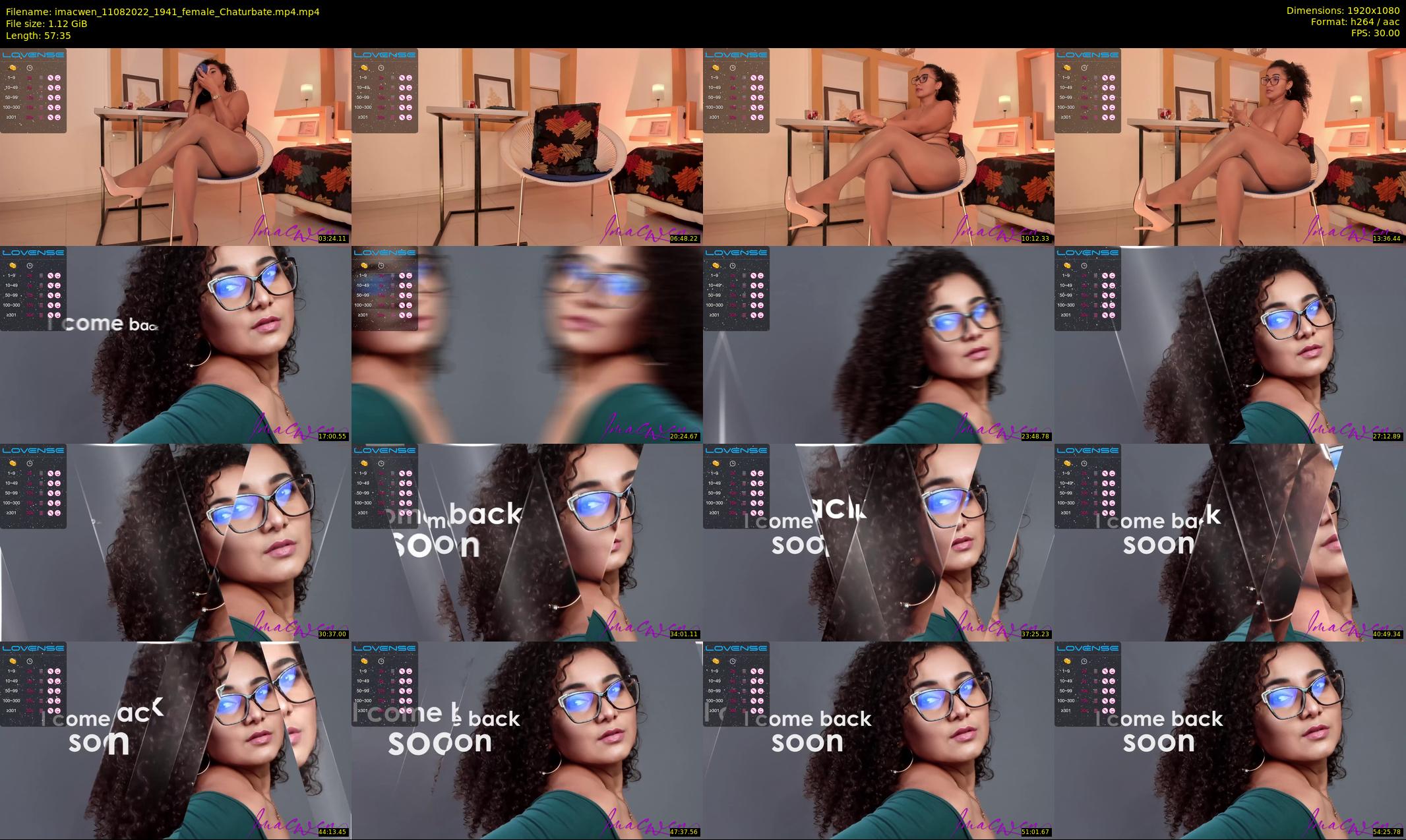 imacwen — 58 minute Chaturbate female cam show recording, 1080p, Aug 11, 2022