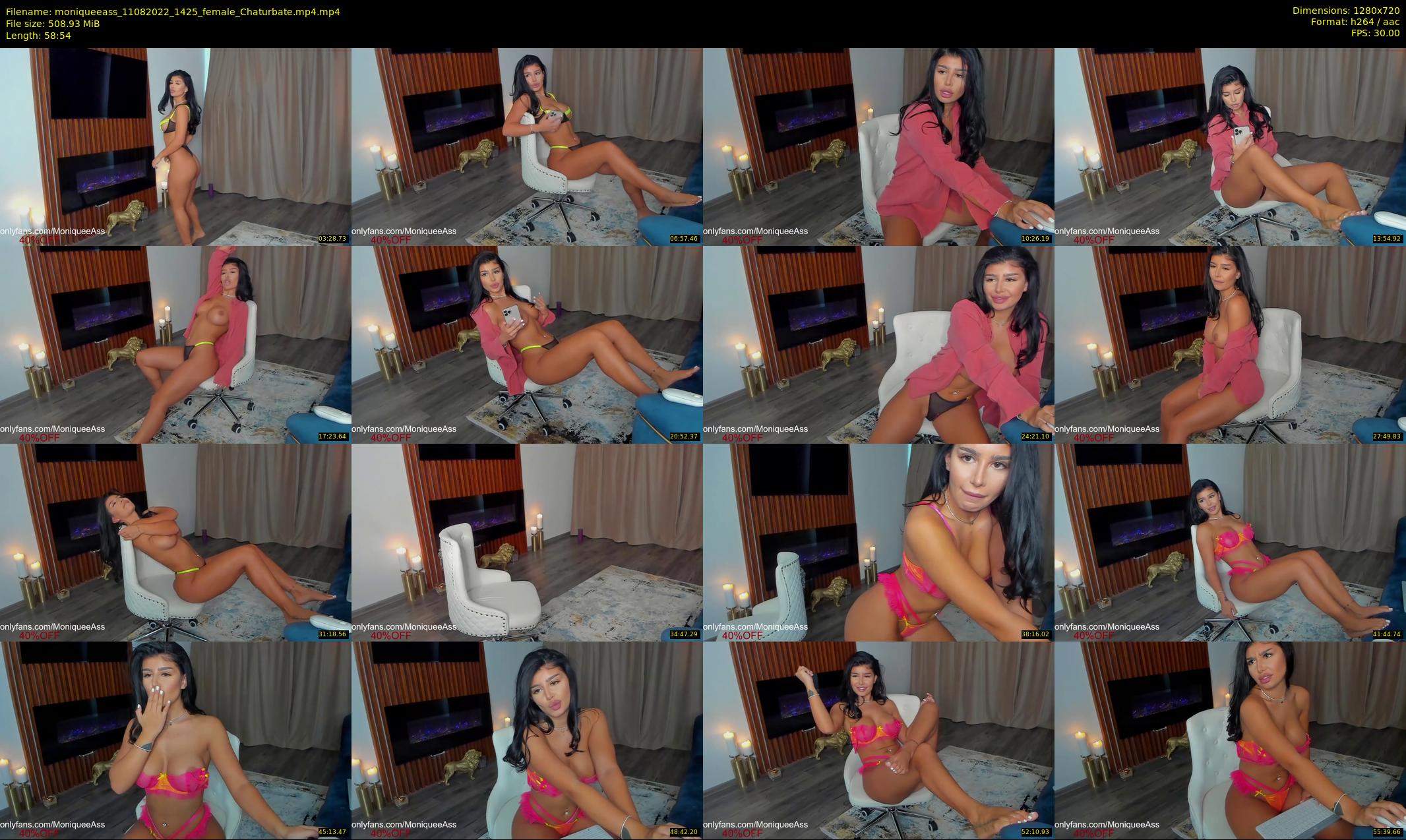 moniqueeass — 59 minute Chaturbate female cam show recording, 720p, Aug 11, 2022
