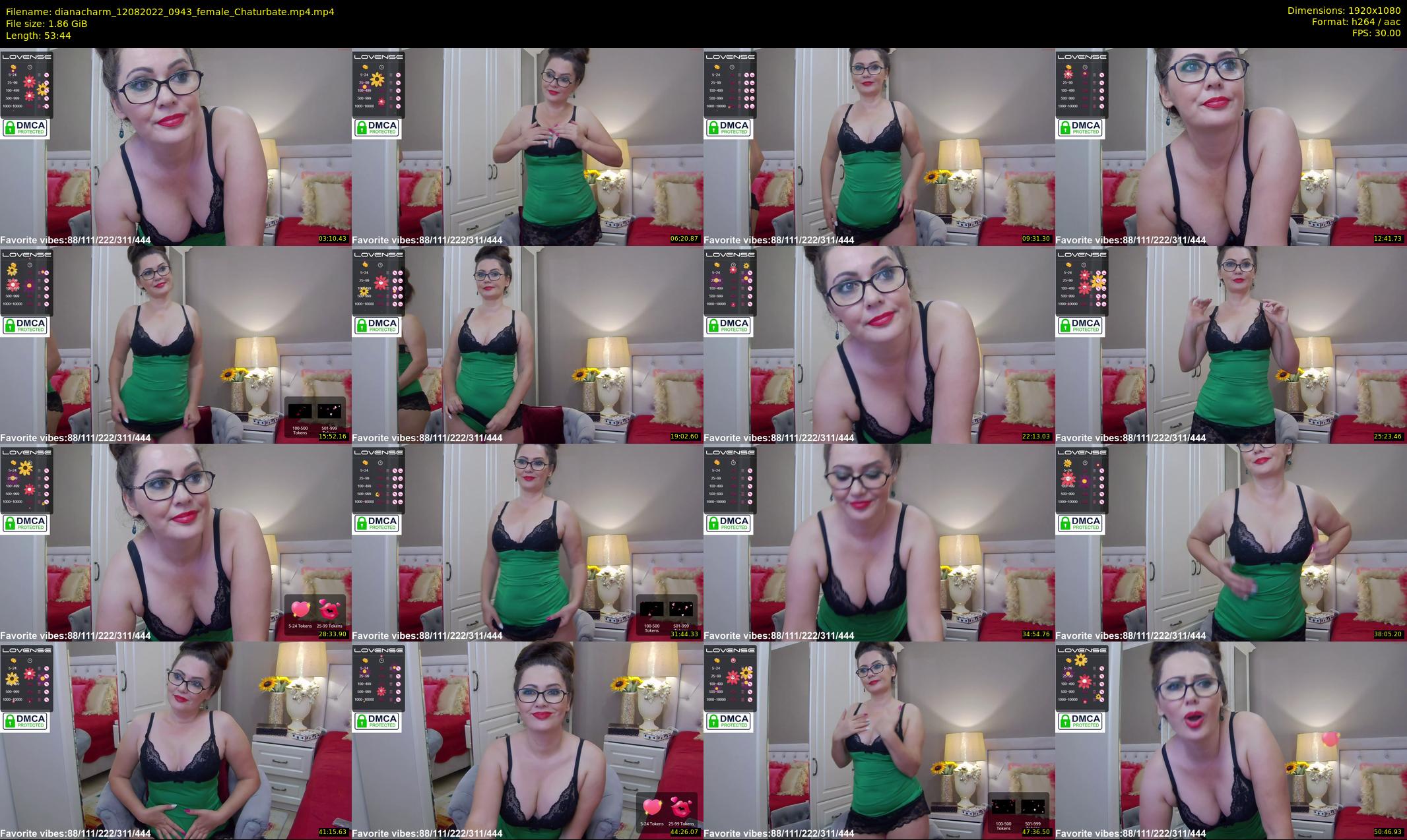 dianacharm — 54 minute Chaturbate female cam show recording, 1080p, Aug 12, 2022