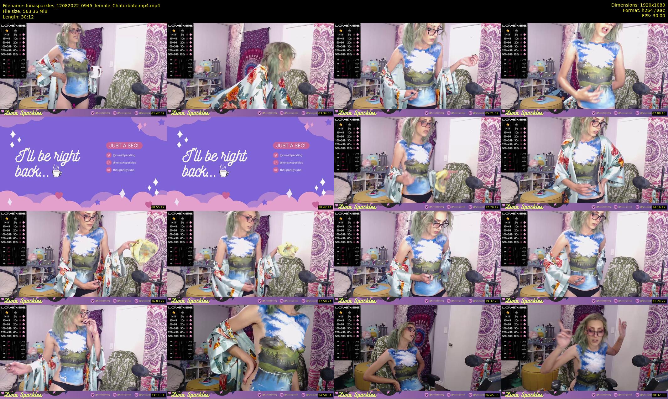 lunasparkles — 31 minute Chaturbate female cam show recording, 1080p, Aug 12, 2022