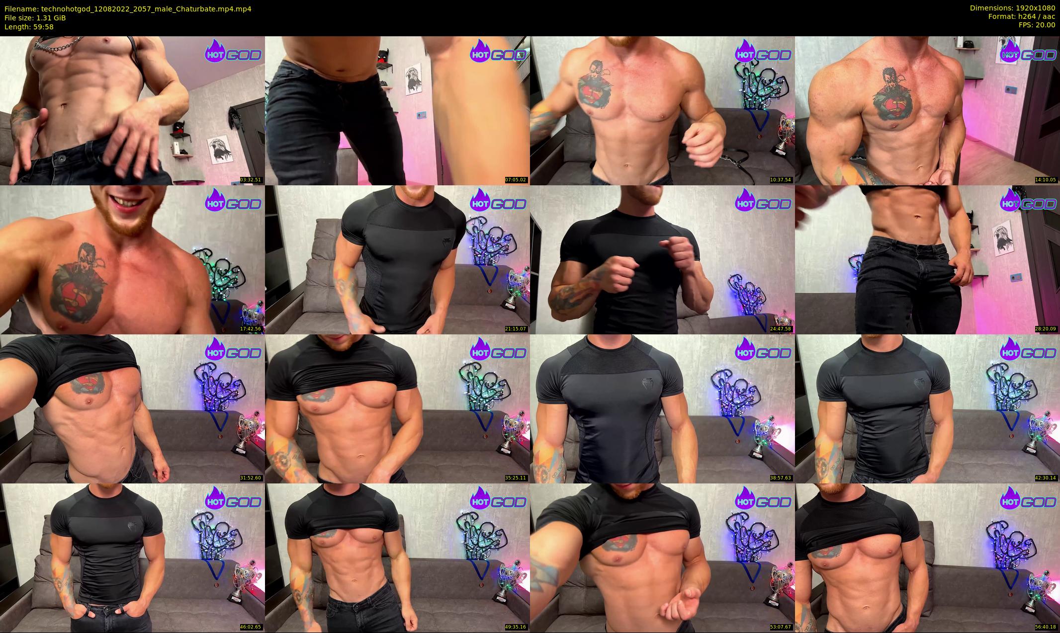 technohotgod — 60 minute Chaturbate male cam show recording, 1080p, Aug 12, 2022