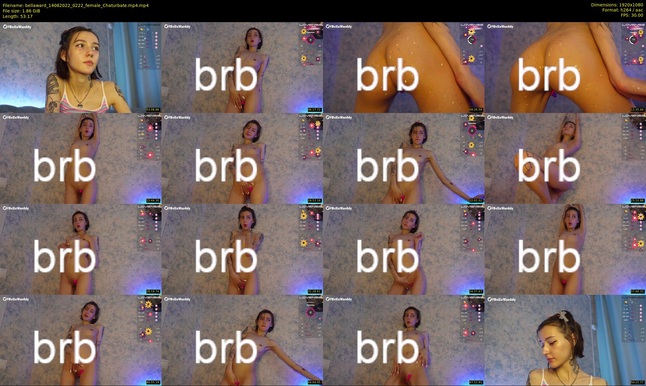 bellaward — 54 minute Chaturbate female cam show recording, 1080p, Aug 14, 2022