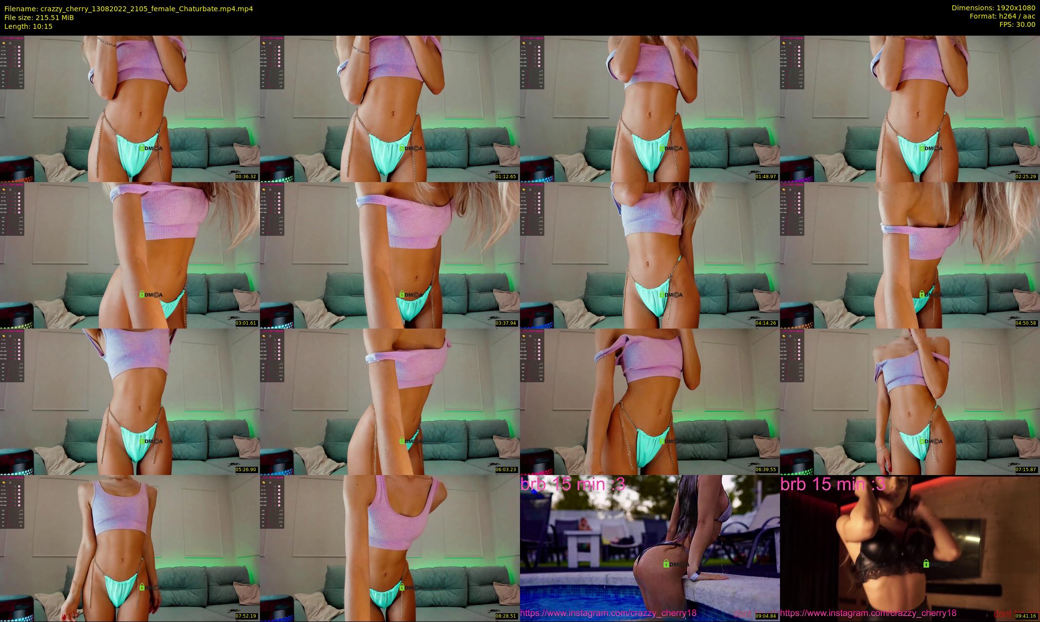 crazzy_cherry — 11 minute Chaturbate female cam show recording, 1080p, Aug 13, 2022
