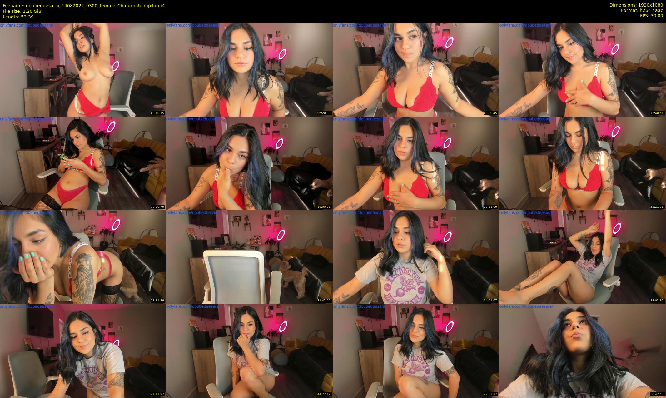 doubedeesarai — 54 minute Chaturbate female cam show recording, 1080p, Aug 14, 2022