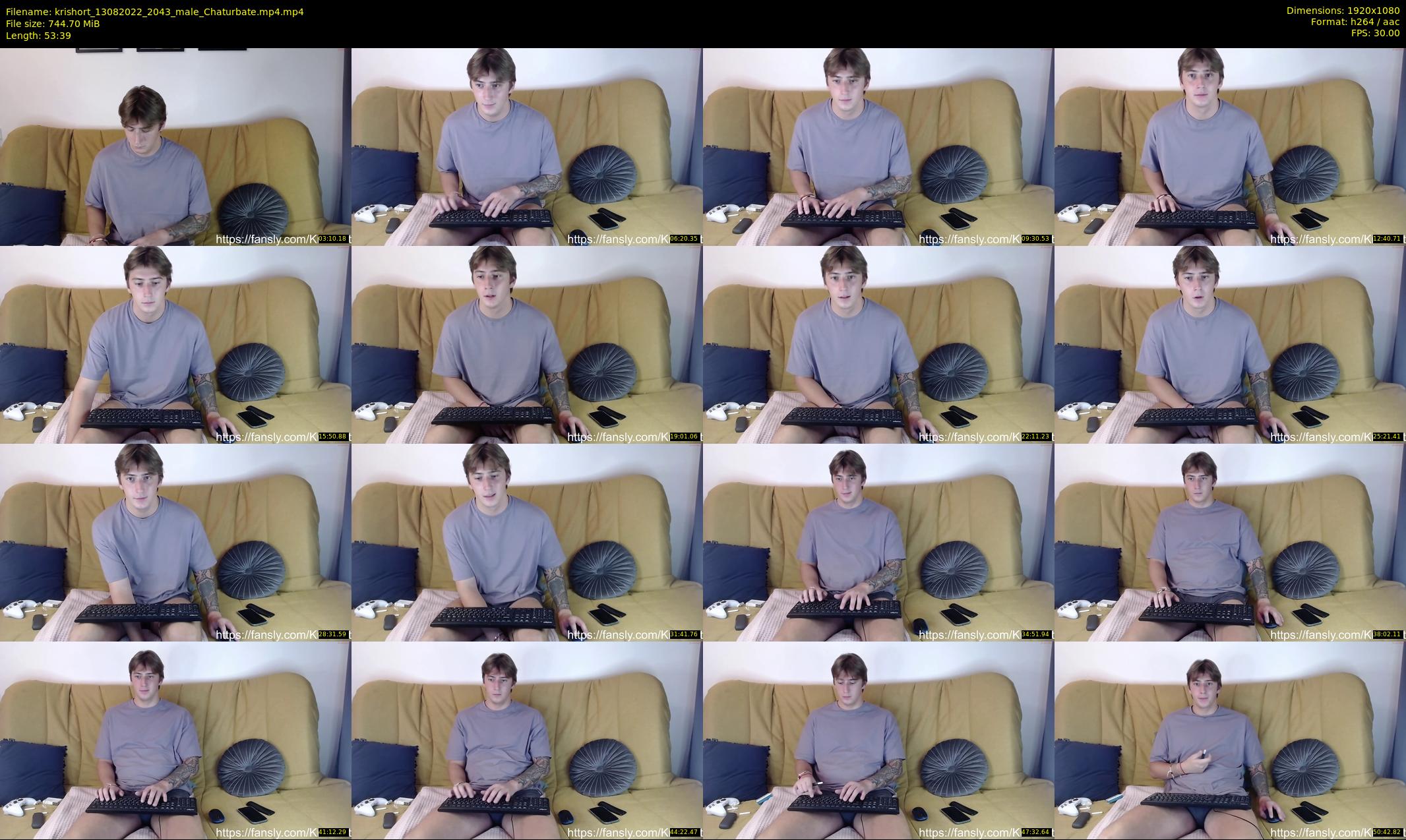 krishort — 54 minute Chaturbate male cam show recording, 1080p, Aug 13, 2022