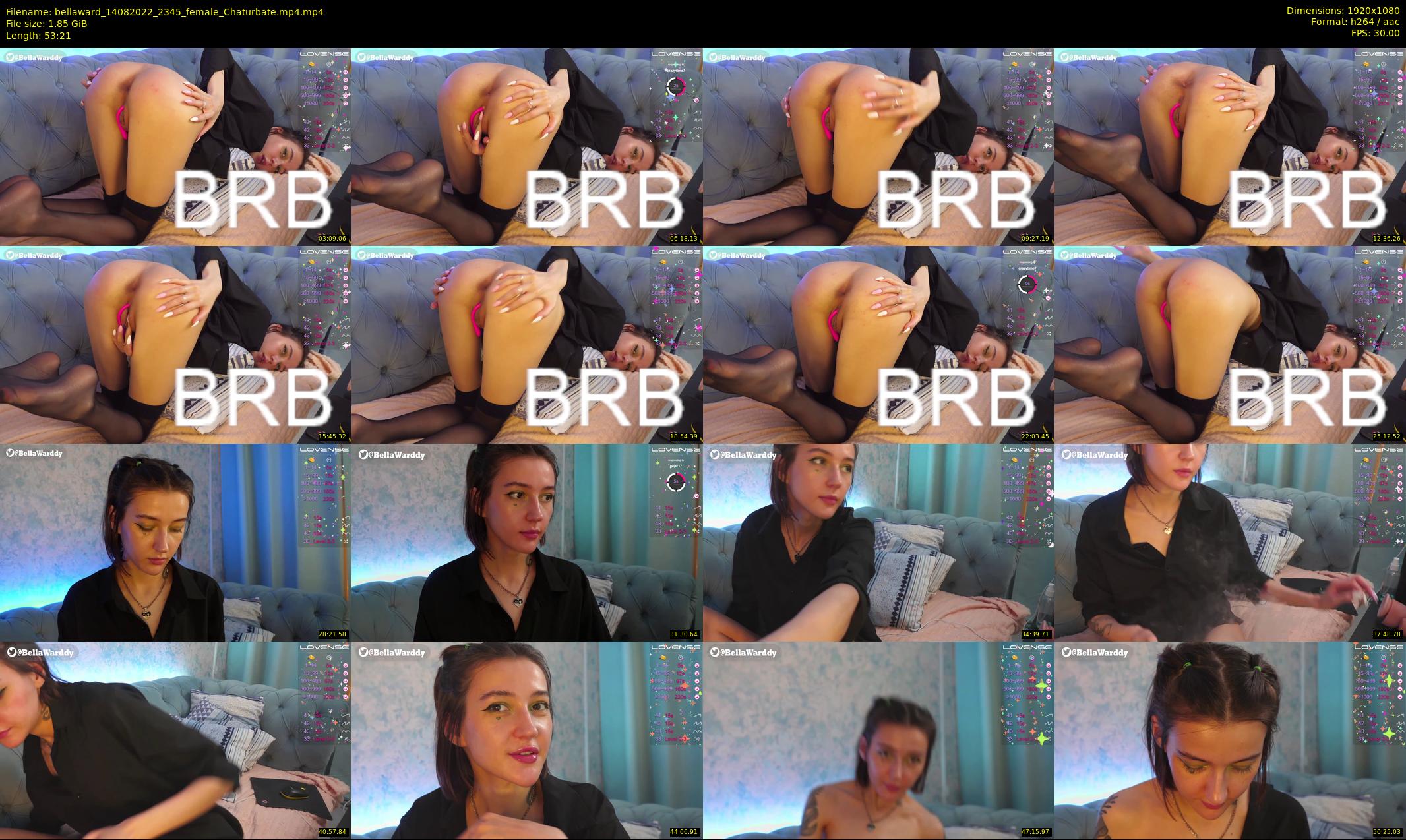 bellaward — 54 minute Chaturbate female cam show recording, 1080p, Aug 14, 2022