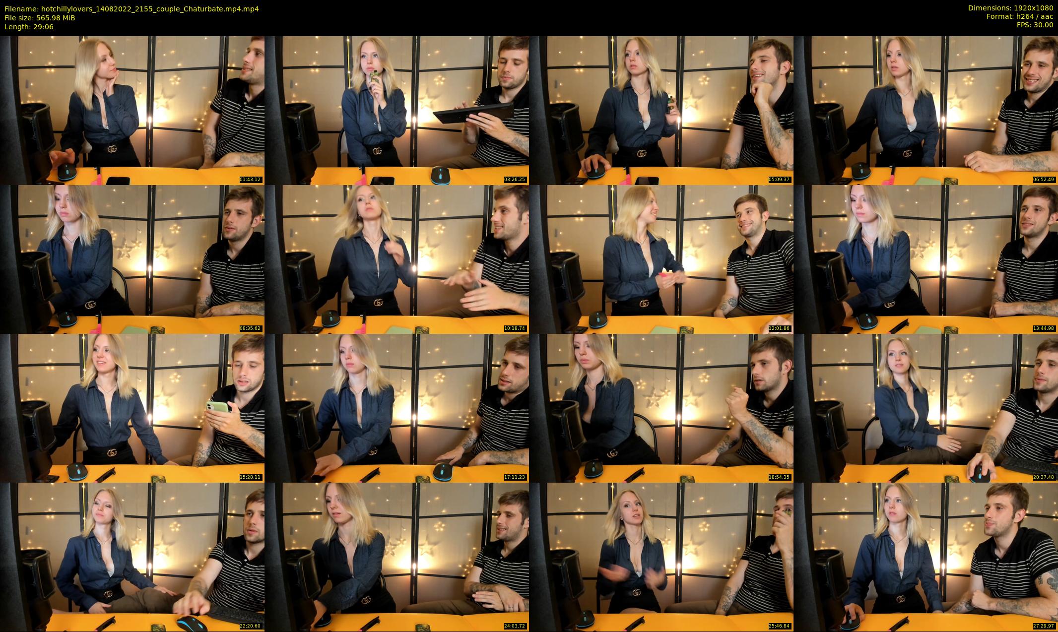 hotchillylovers — 30 minute Chaturbate couple cam show recording, 1080p, Aug 14, 2022