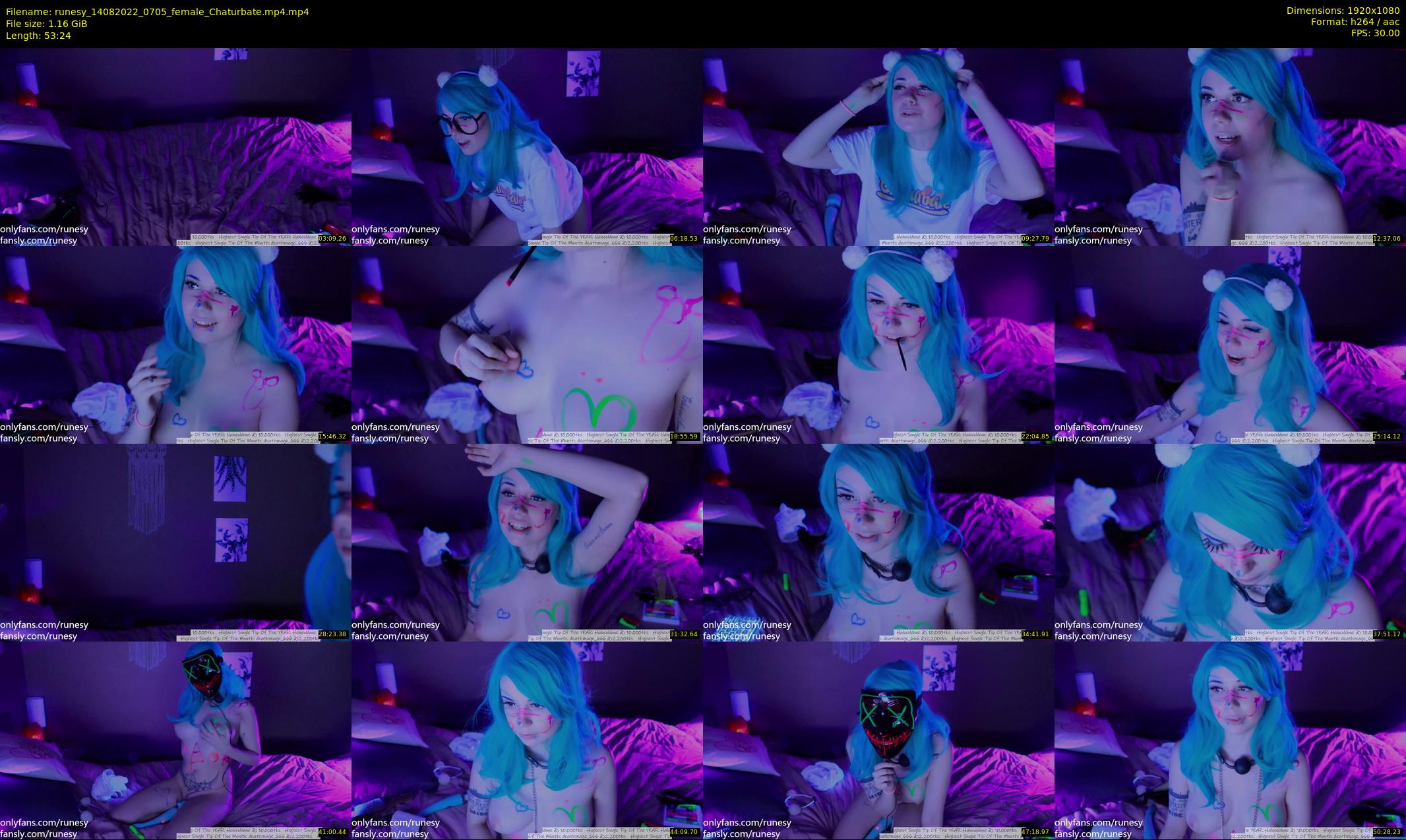 runesy — 54 minute Chaturbate female cam show recording, 1080p, Aug 14, 2022