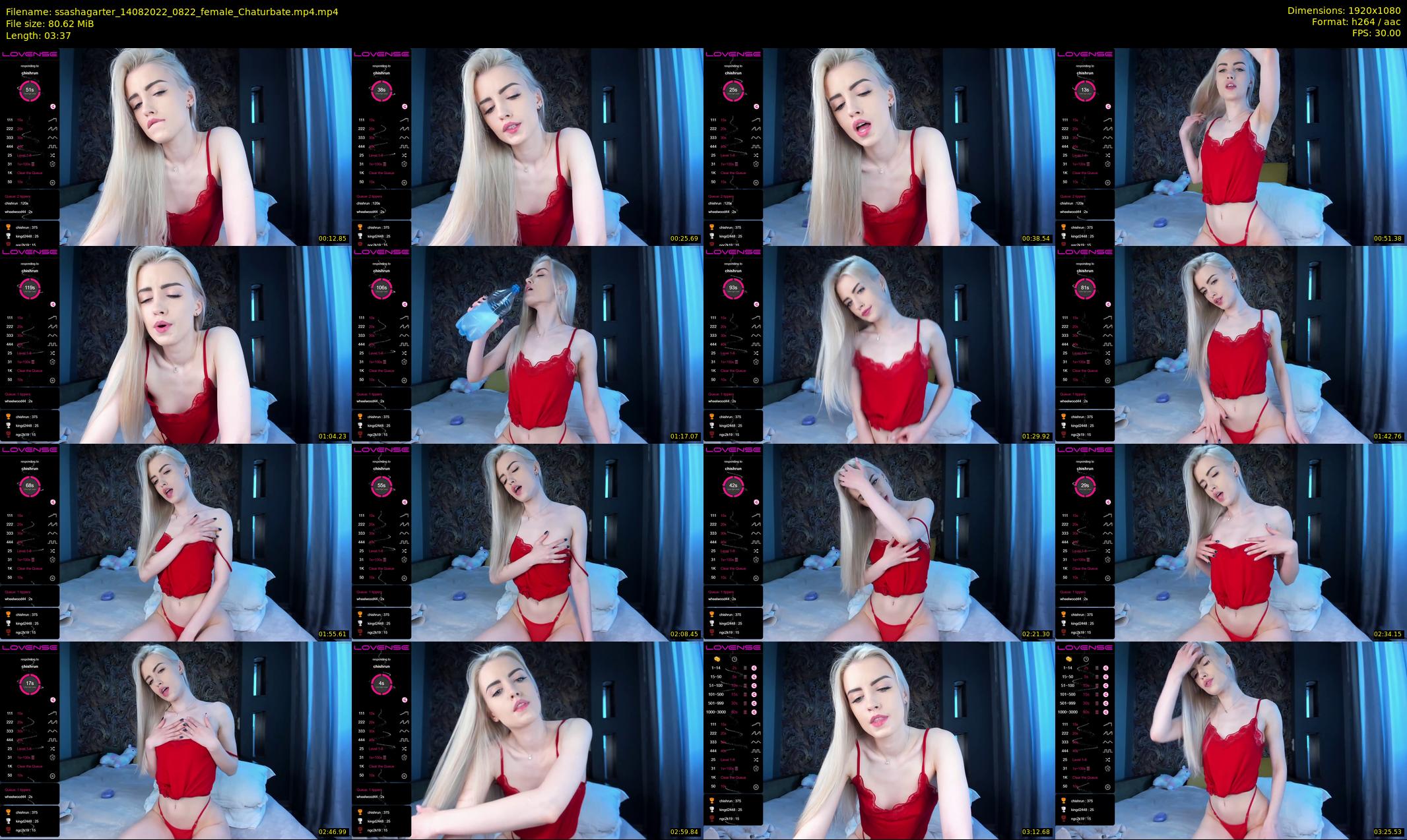 ssashagarter — 4 minute Chaturbate female cam show recording, 1080p, Aug 14, 2022