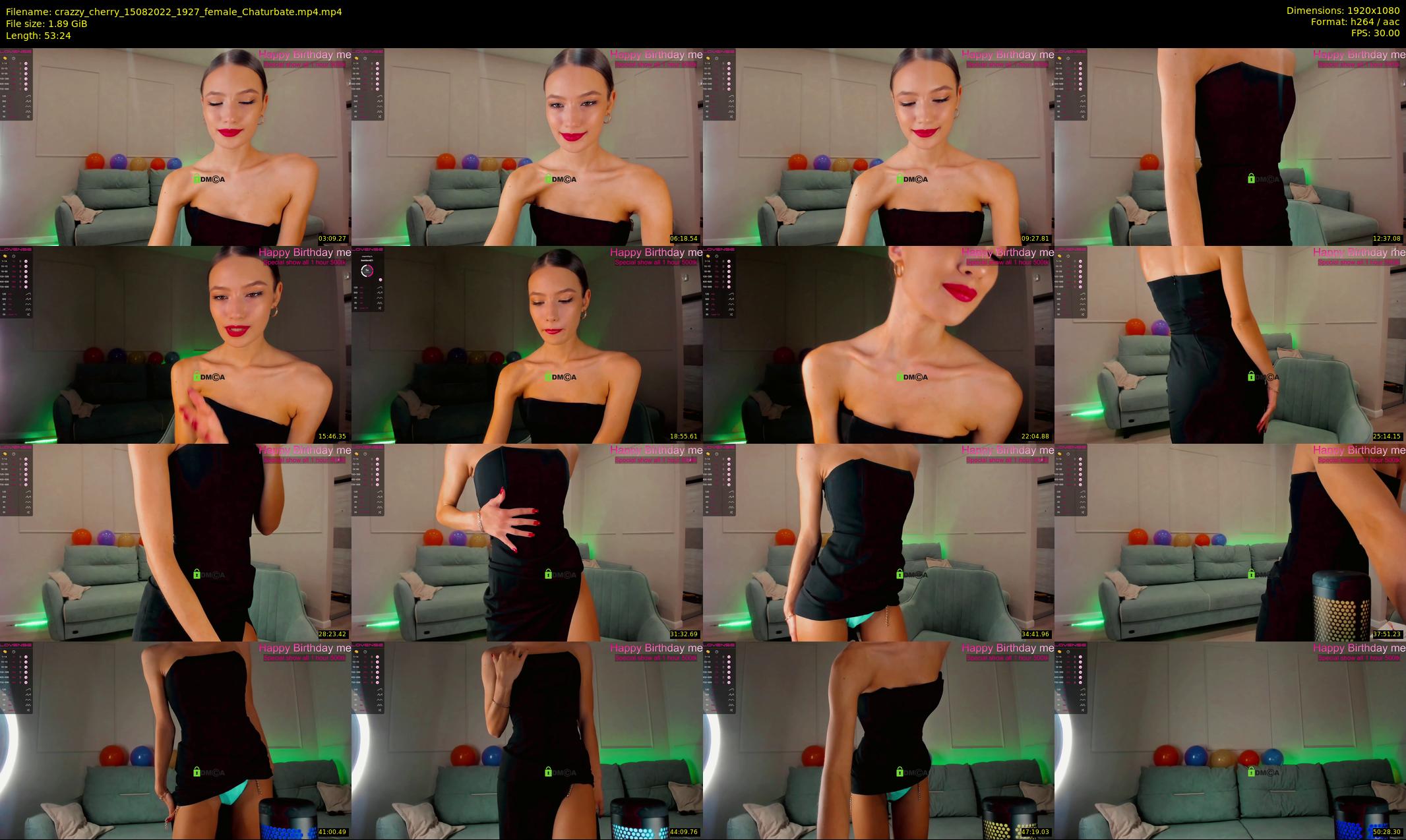 crazzy_cherry — 54 minute Chaturbate female cam show recording, 1080p, Aug 15, 2022