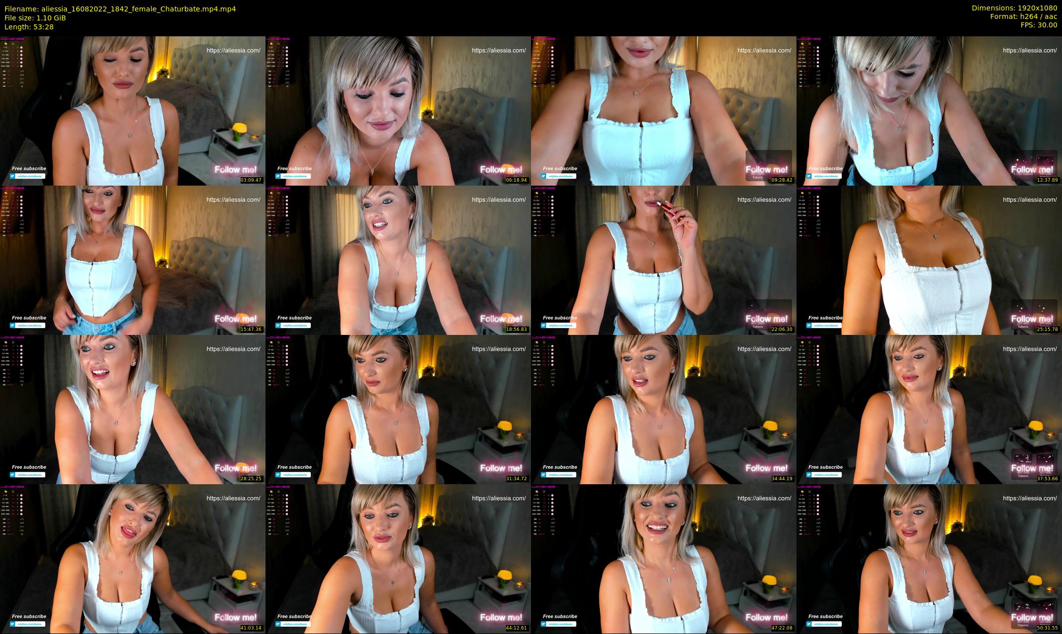aliessia — 54 minute Chaturbate female cam show recording, 1080p, Aug 16, 2022