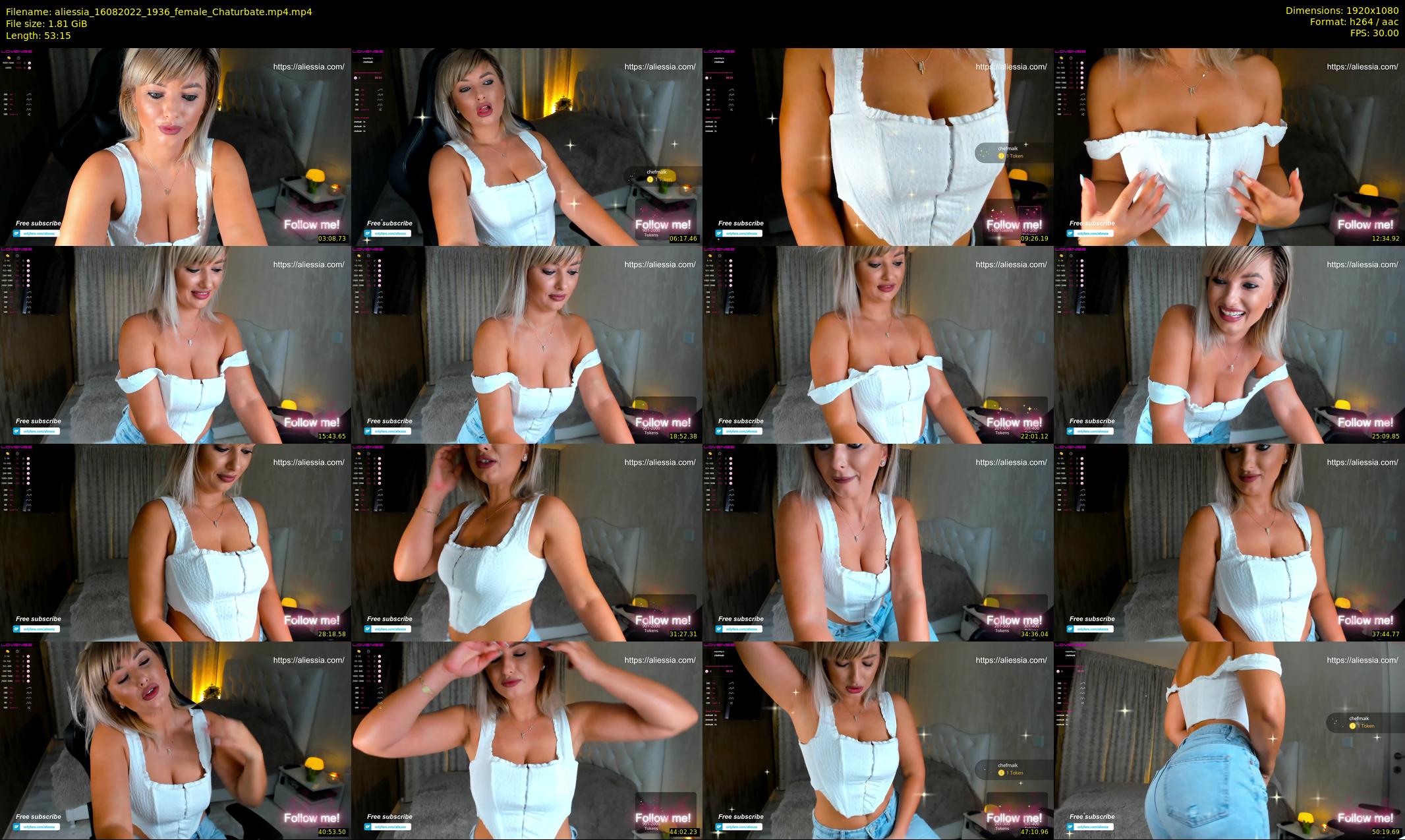 aliessia — 54 minute Chaturbate female cam show recording, 1080p, Aug 16, 2022
