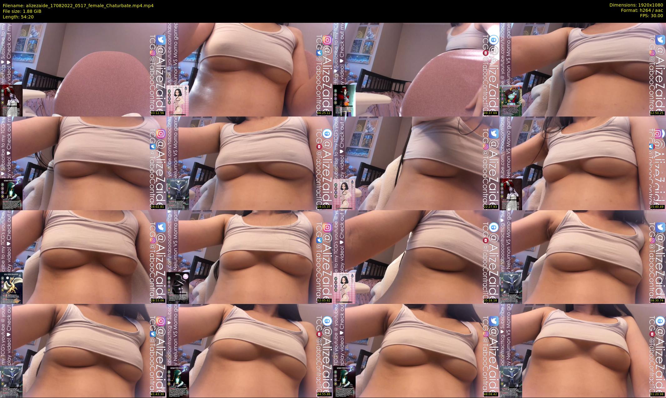 alizezaide — 55 minute Chaturbate female cam show recording, 1080p, Aug 17, 2022