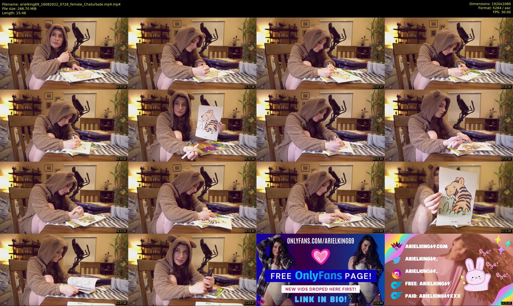 arielking69 — 16 minute Chaturbate female cam show recording, 1080p, Aug 16, 2022