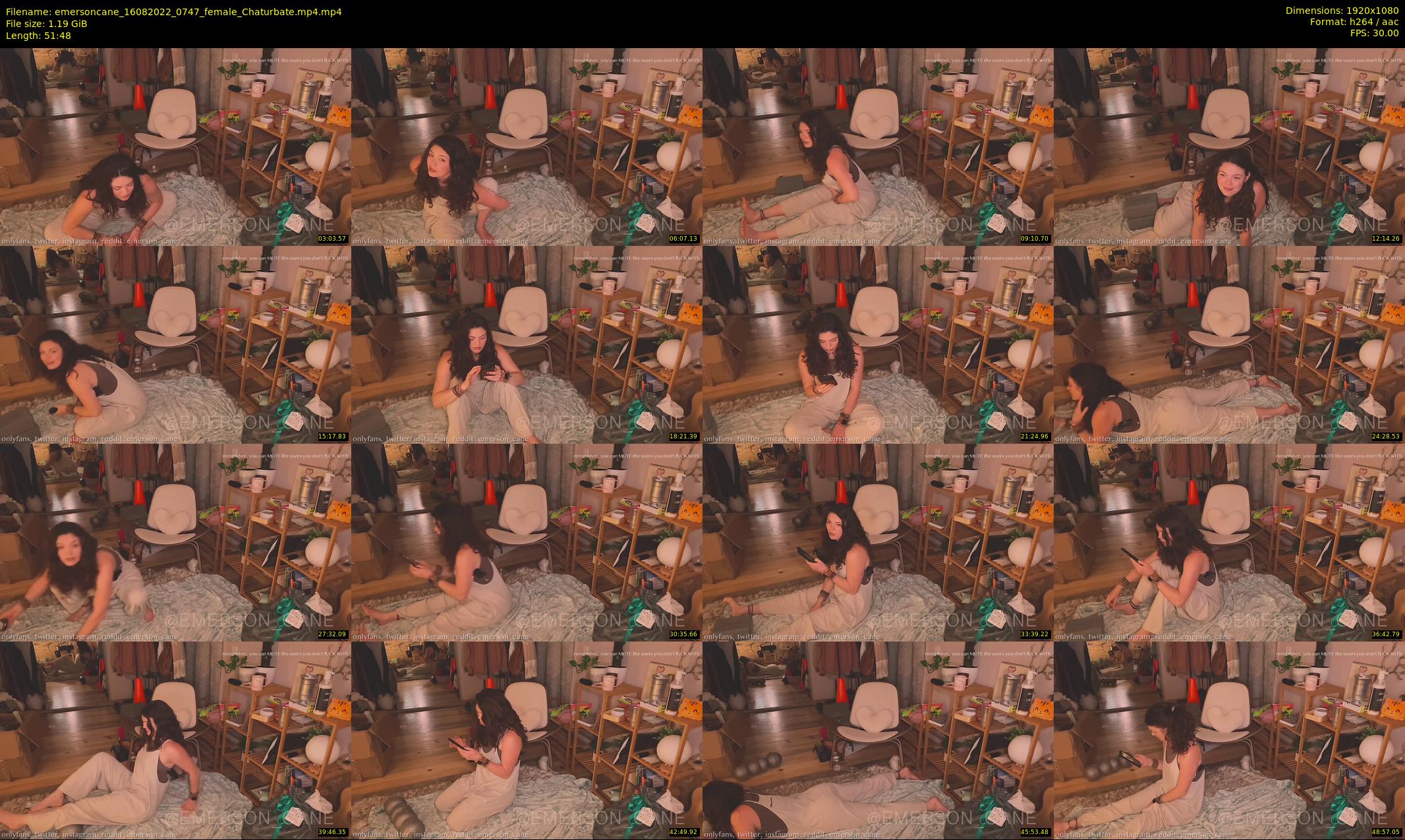 emersoncane — 52 minute Chaturbate female cam show recording, 1080p, Aug 16, 2022