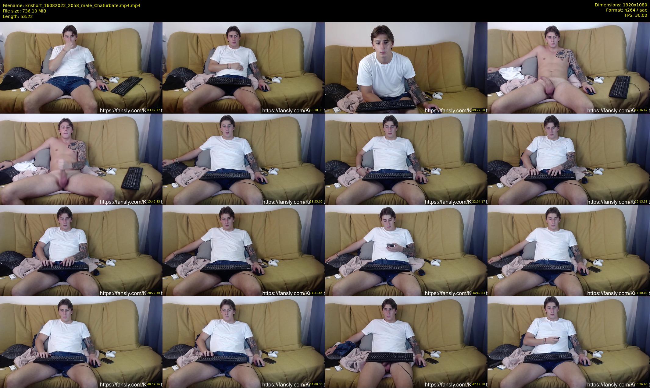 krishort — 54 minute Chaturbate male cam show recording, 1080p, Aug 16, 2022