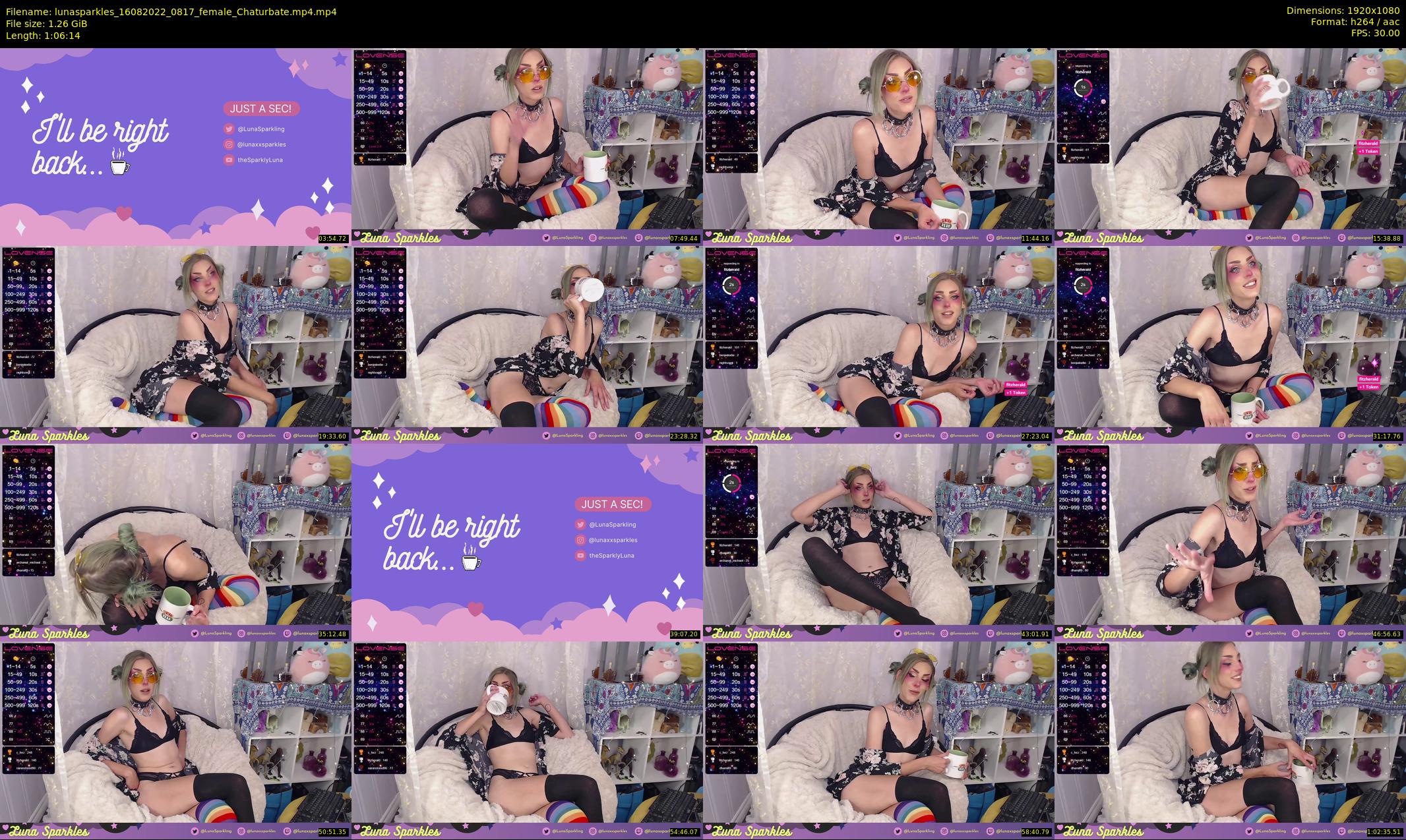 lunasparkles — 67 minute Chaturbate female cam show recording, 1080p, Aug 16, 2022