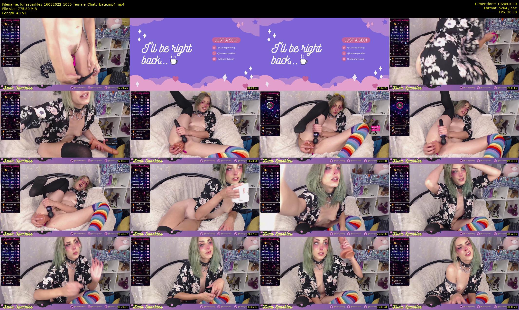 lunasparkles — 41 minute Chaturbate female cam show recording, 1080p, Aug 16, 2022