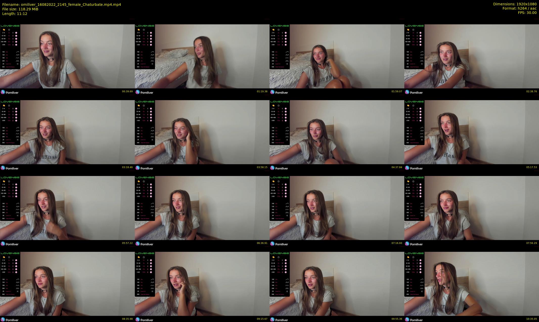 omiliver — 12 minute Chaturbate female cam show recording, 1080p, Aug 16, 2022