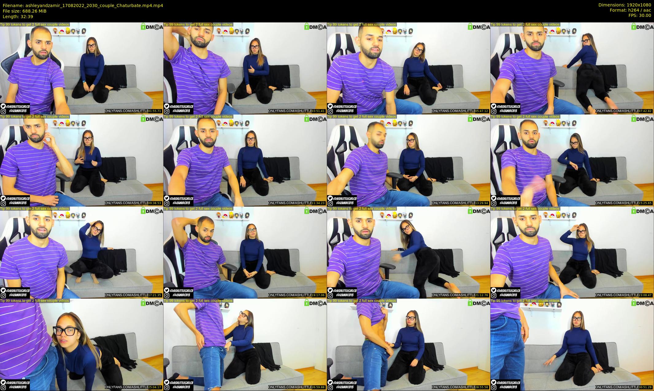ashleyandzamir — 33 minute Chaturbate couple cam show recording, 1080p, Aug 17, 2022
