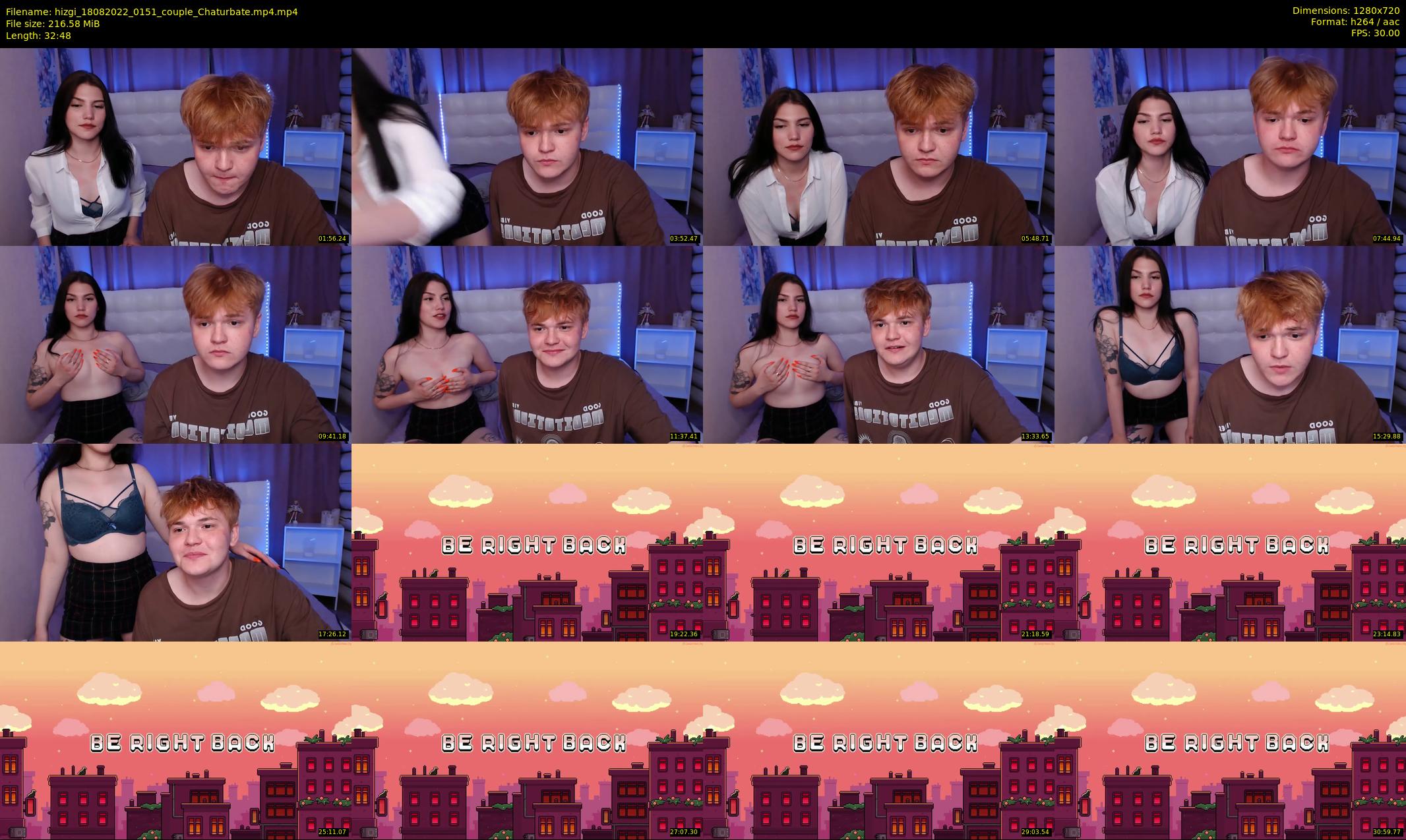 hizgi — 33 minute Chaturbate couple cam show recording, 720p, Aug 18, 2022