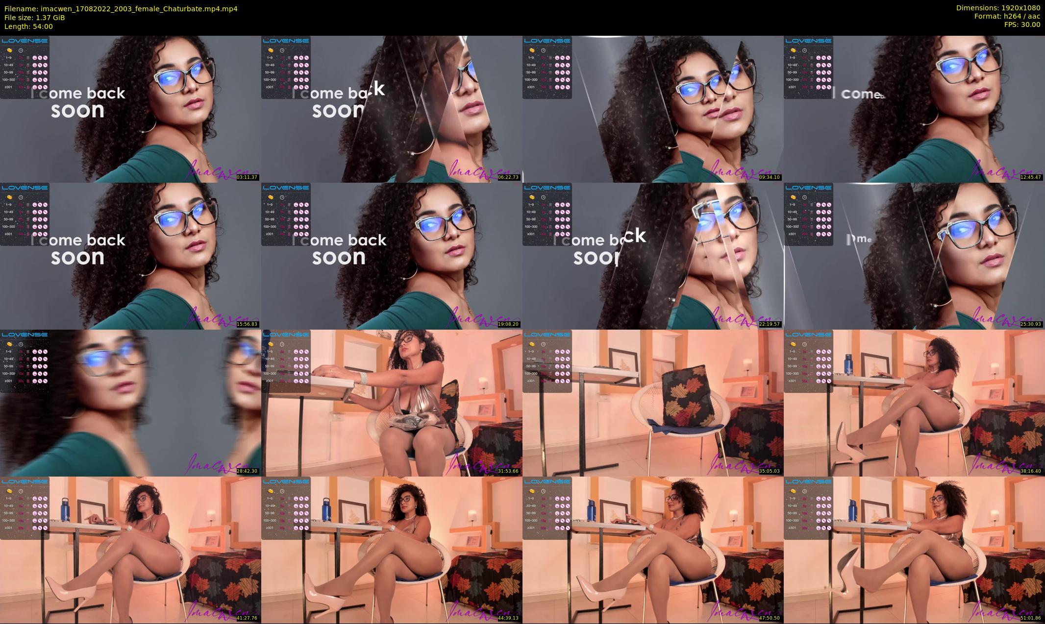 imacwen — 54 minute Chaturbate female cam show recording, 1080p, Aug 17, 2022