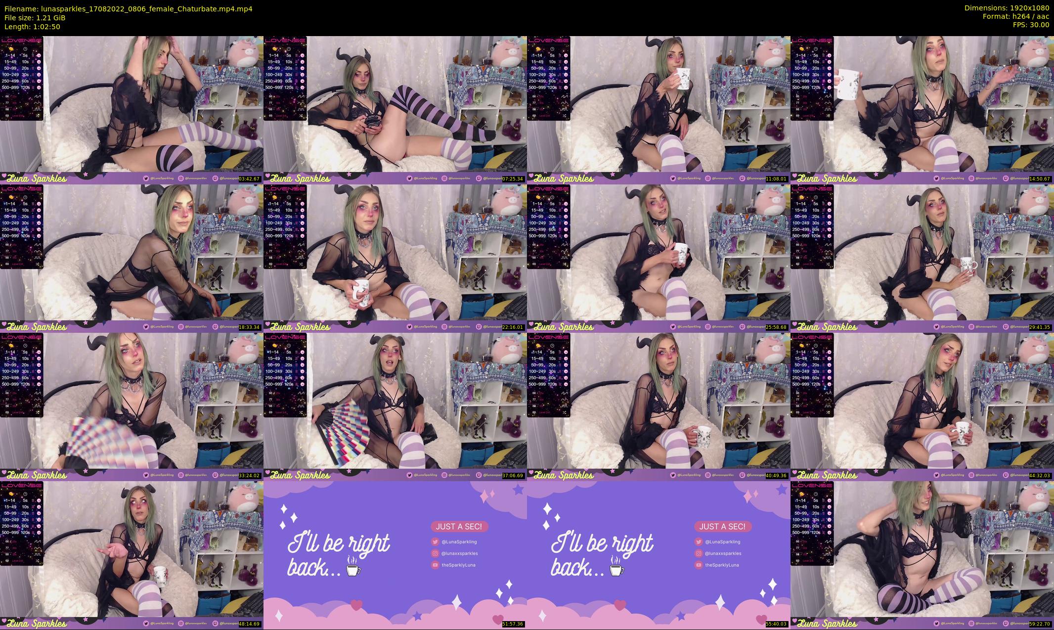 lunasparkles — 63 minute Chaturbate female cam show recording, 1080p, Aug 17, 2022