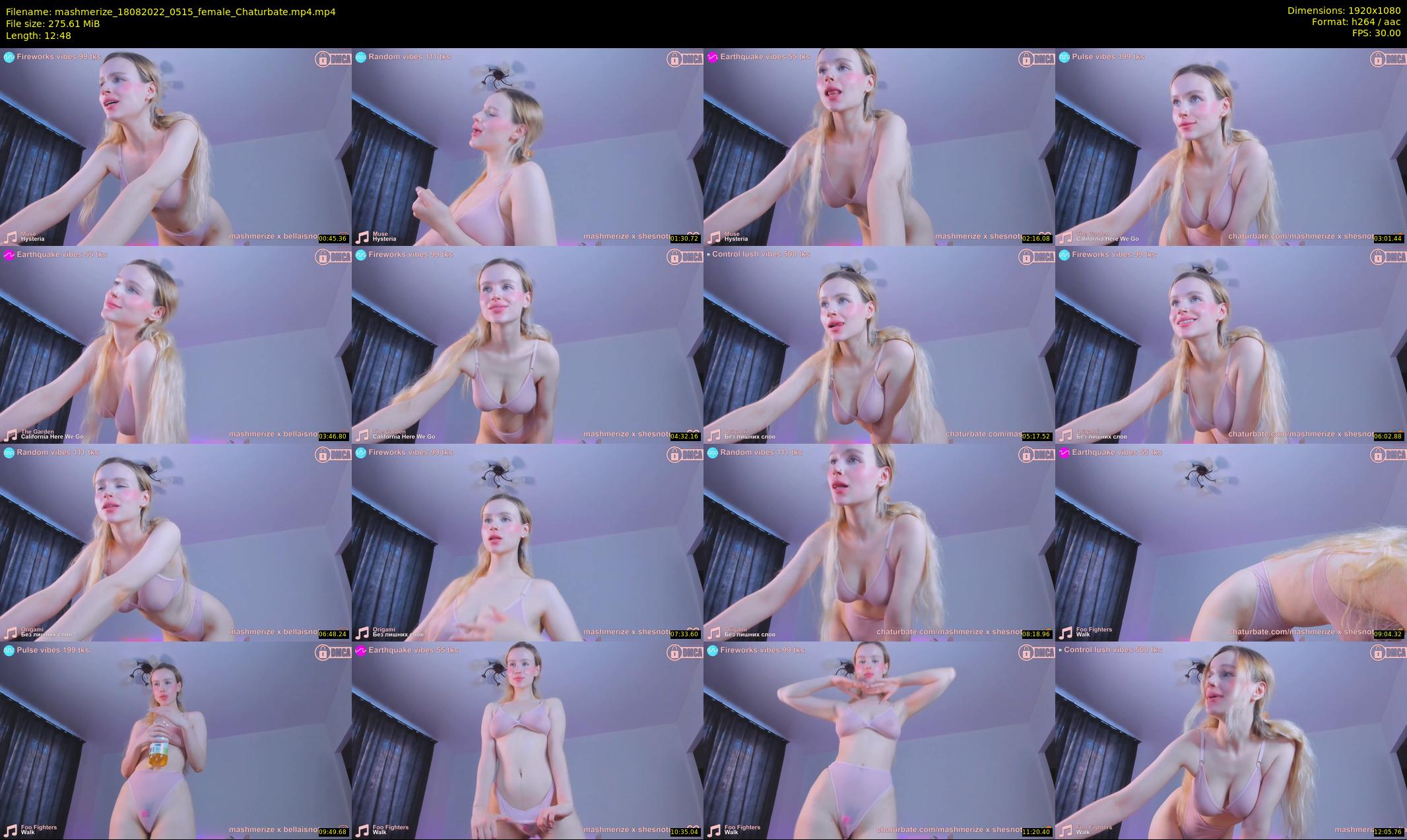 mashmerize — 13 minute Chaturbate female cam show recording, 1080p, Aug 18, 2022