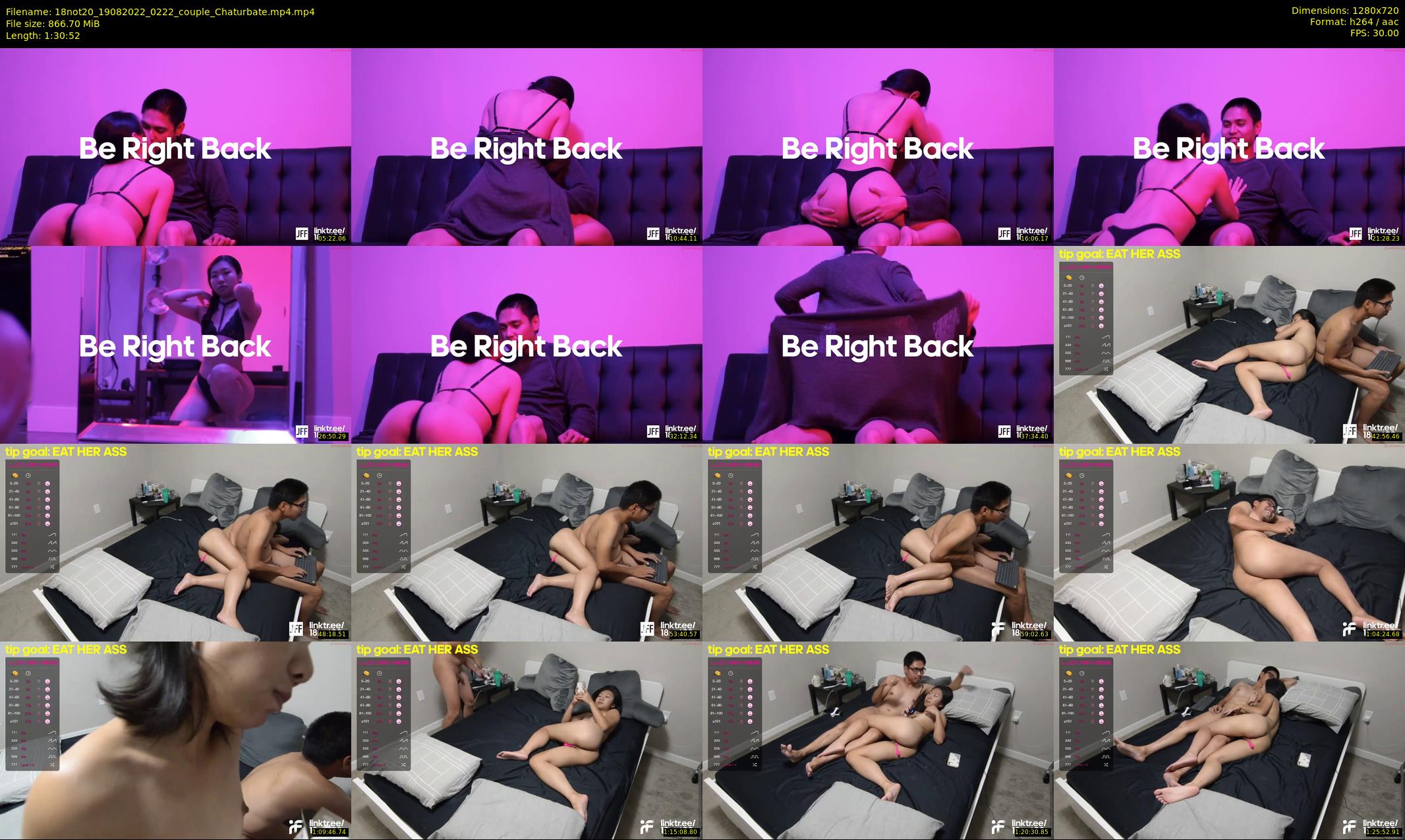 18not20 — 91 minute Chaturbate couple cam show recording, 720p, Aug 19, 2022